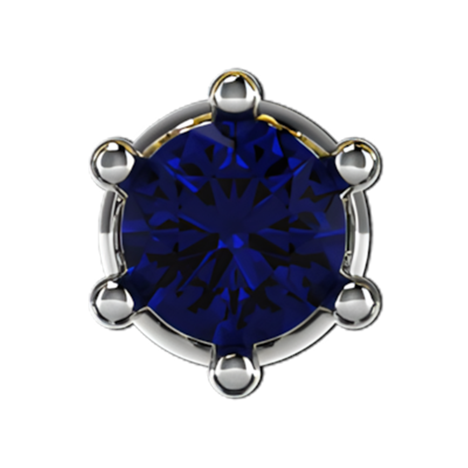 Slider Single Gemstone 18K White Gold Blue Sapphire