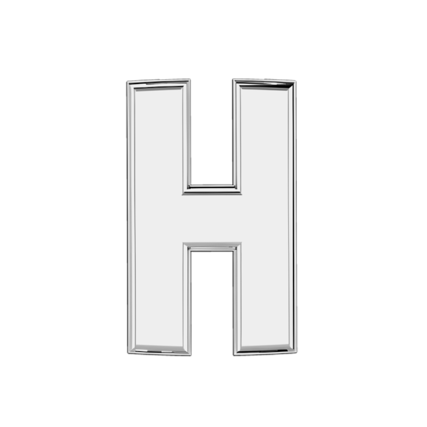 Slider Solid Letter H Charm