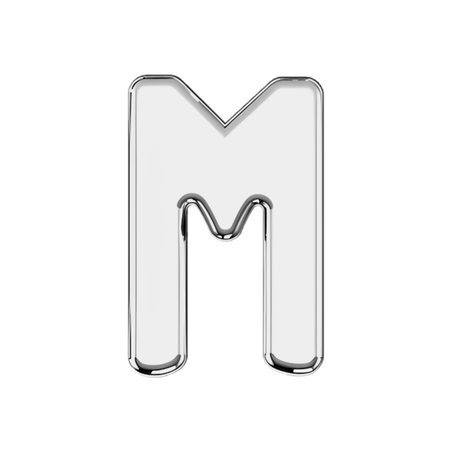 Slider Solid Letter M Charm