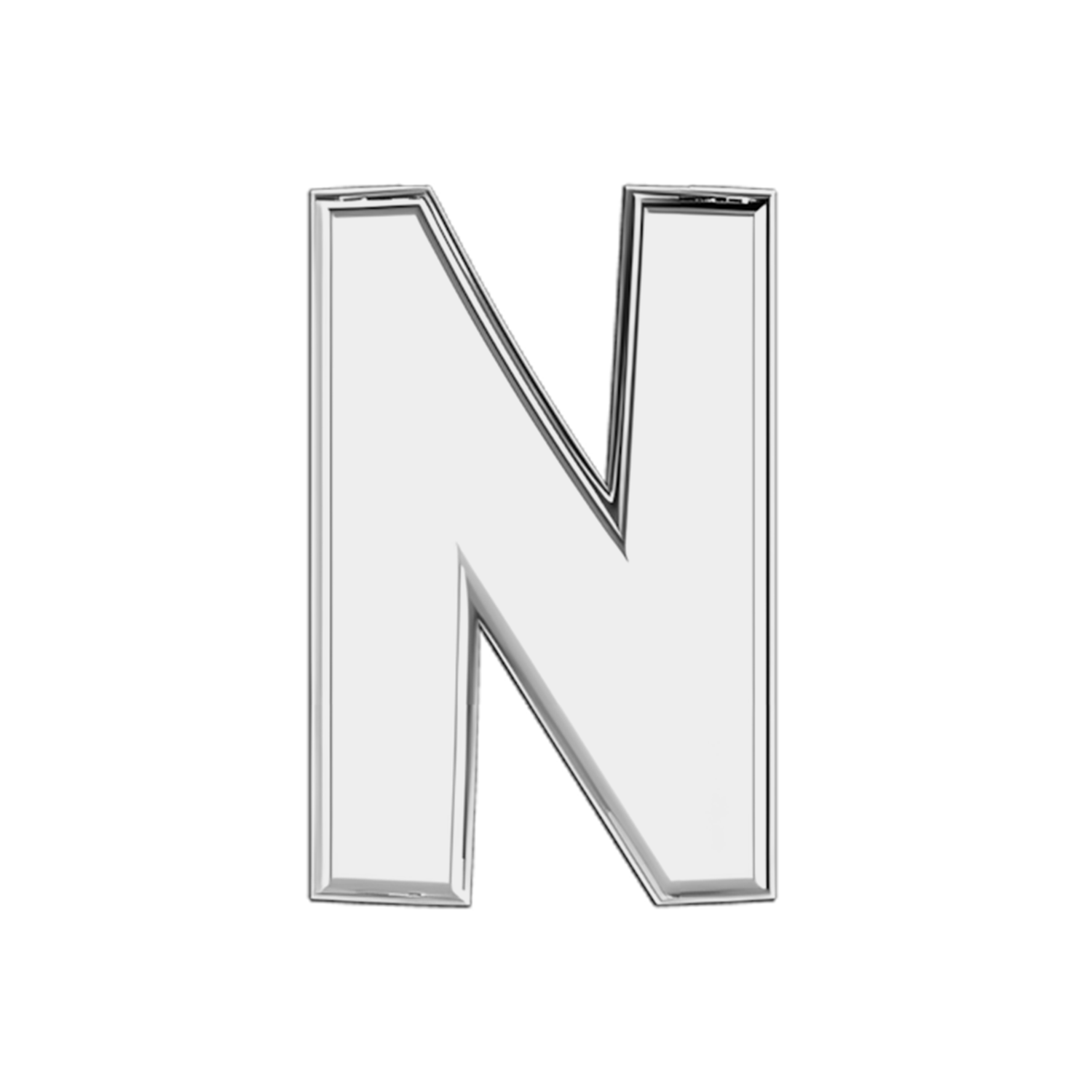 Slider Solid Letter N Charm