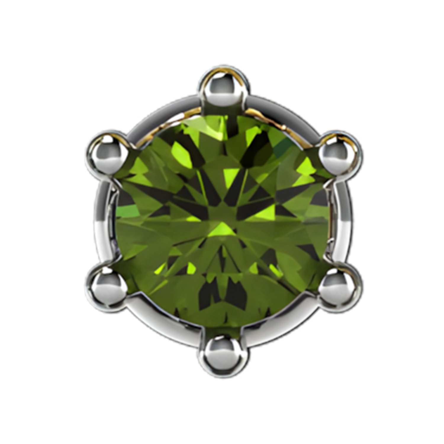 Slider Single Gemstone 18K White Gold Green Tsavorite