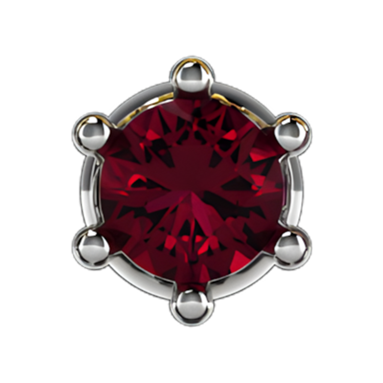 Slider Single Gemstone 18K White Gold Ruby