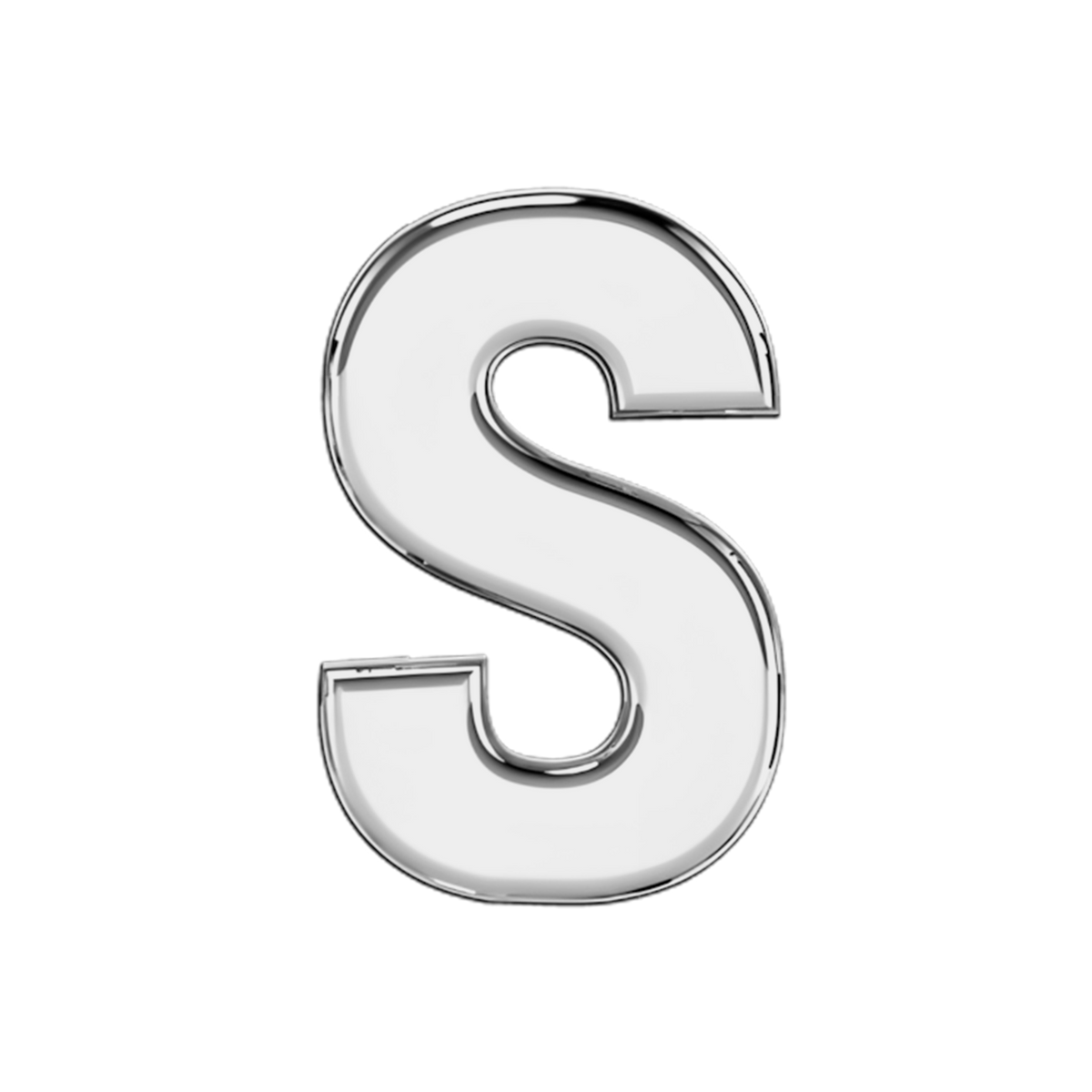 Slider Solid Letter S Charm