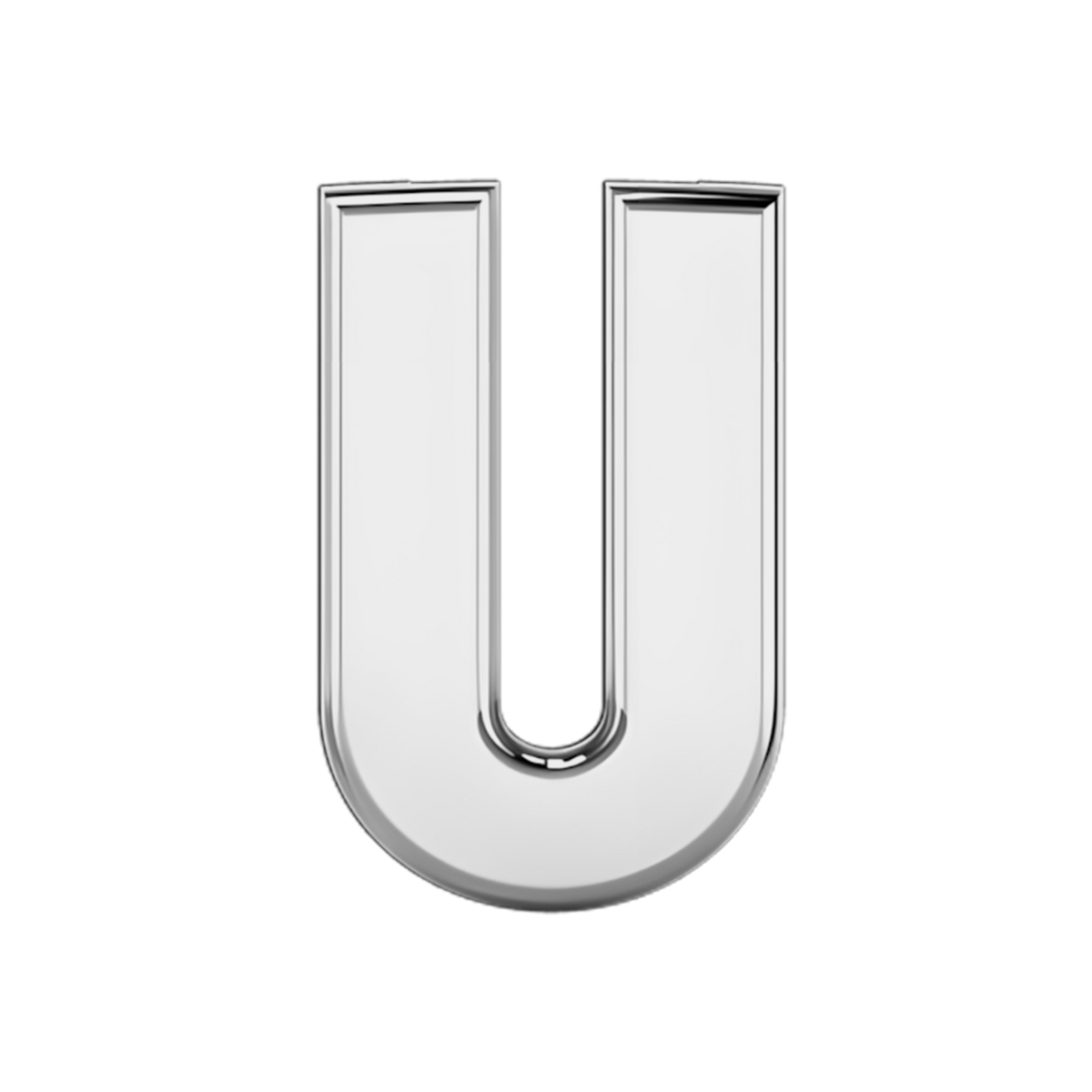 Slider Solid Letter U Charm