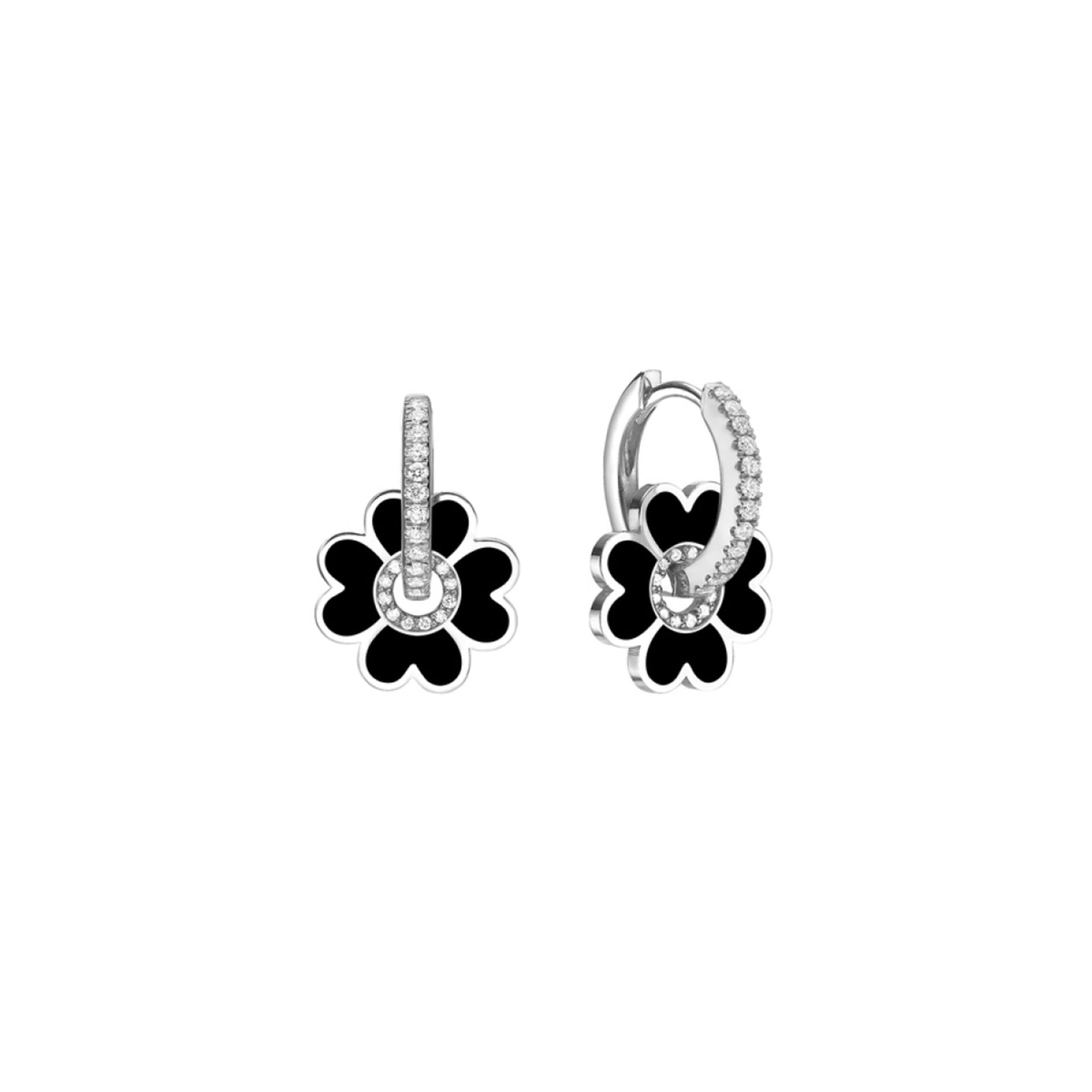 Midi Enamel Clover Earring