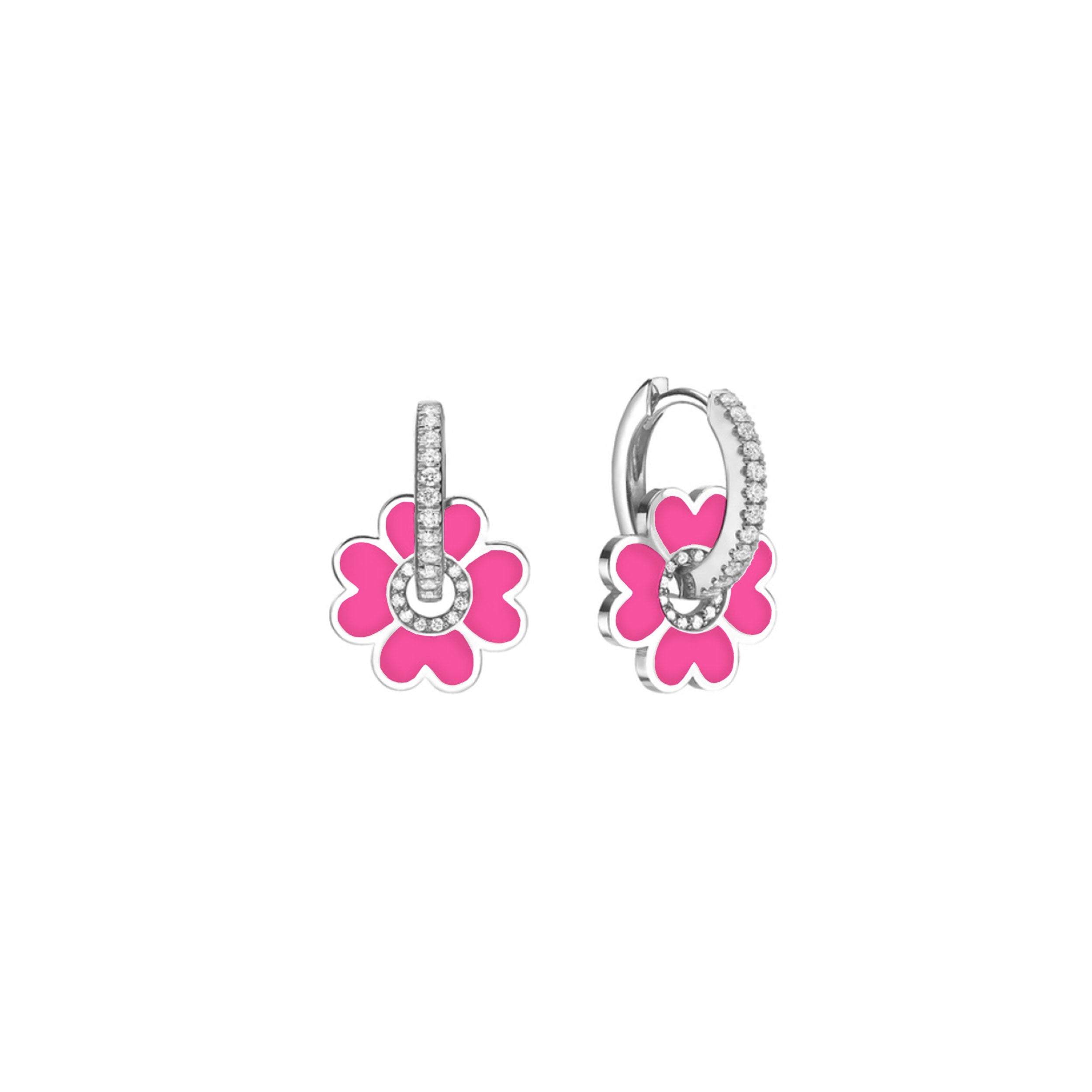 Midi Enamel Clover Earring
