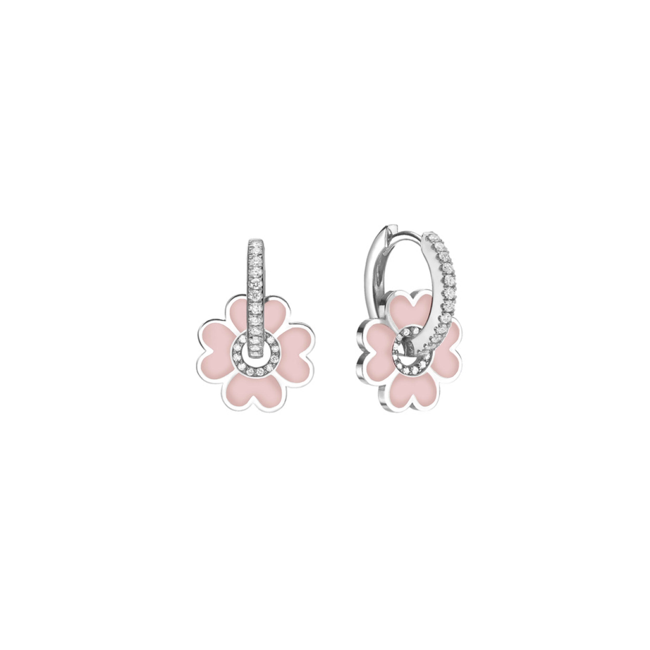 Midi Enamel Clover Earring