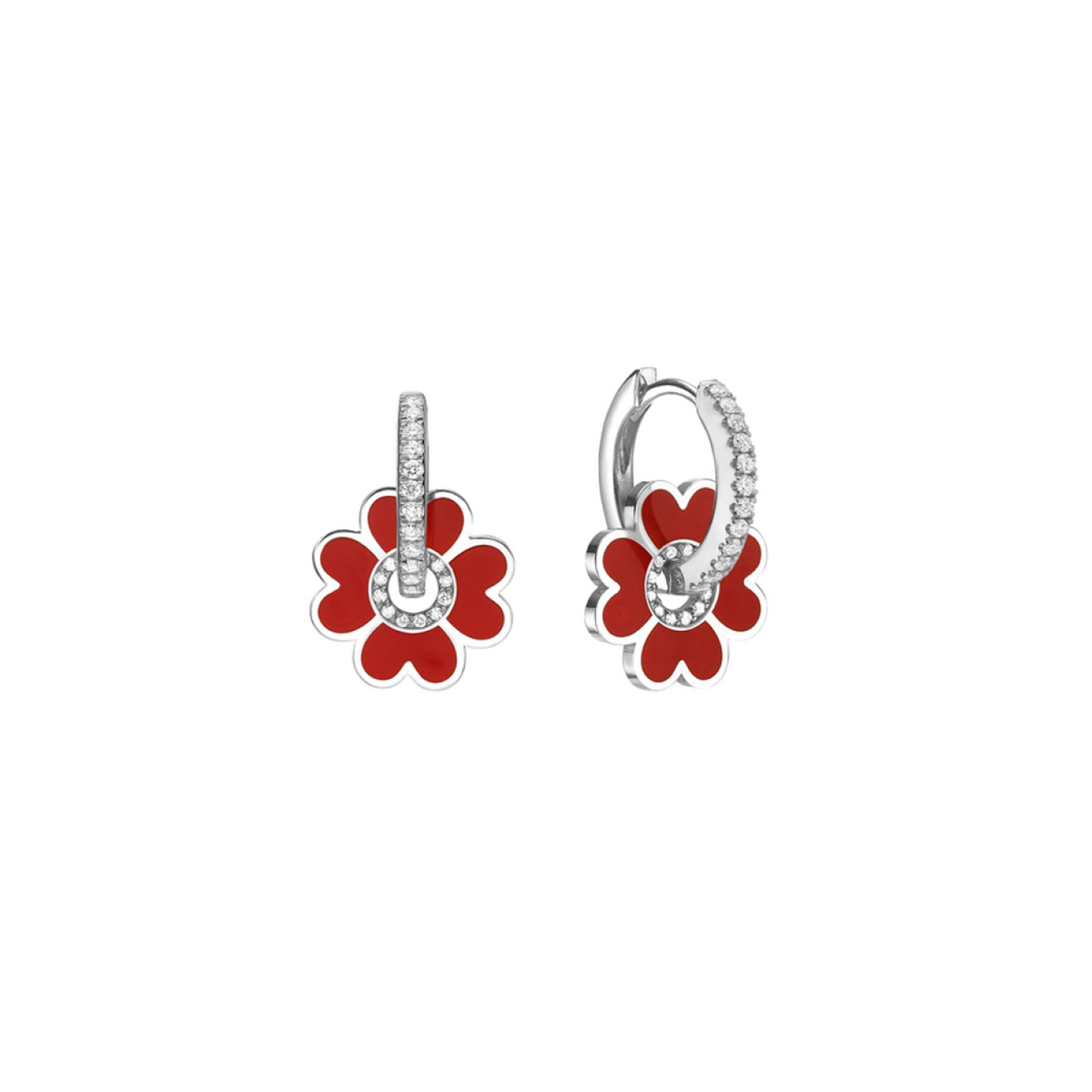 Midi Enamel Clover Earring