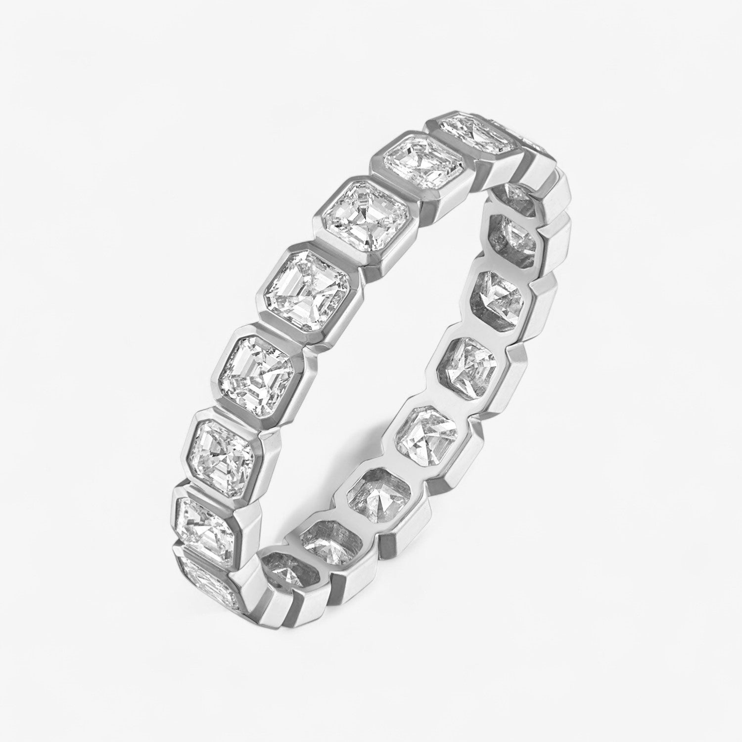 Bezel Set Asscher Eternity Band