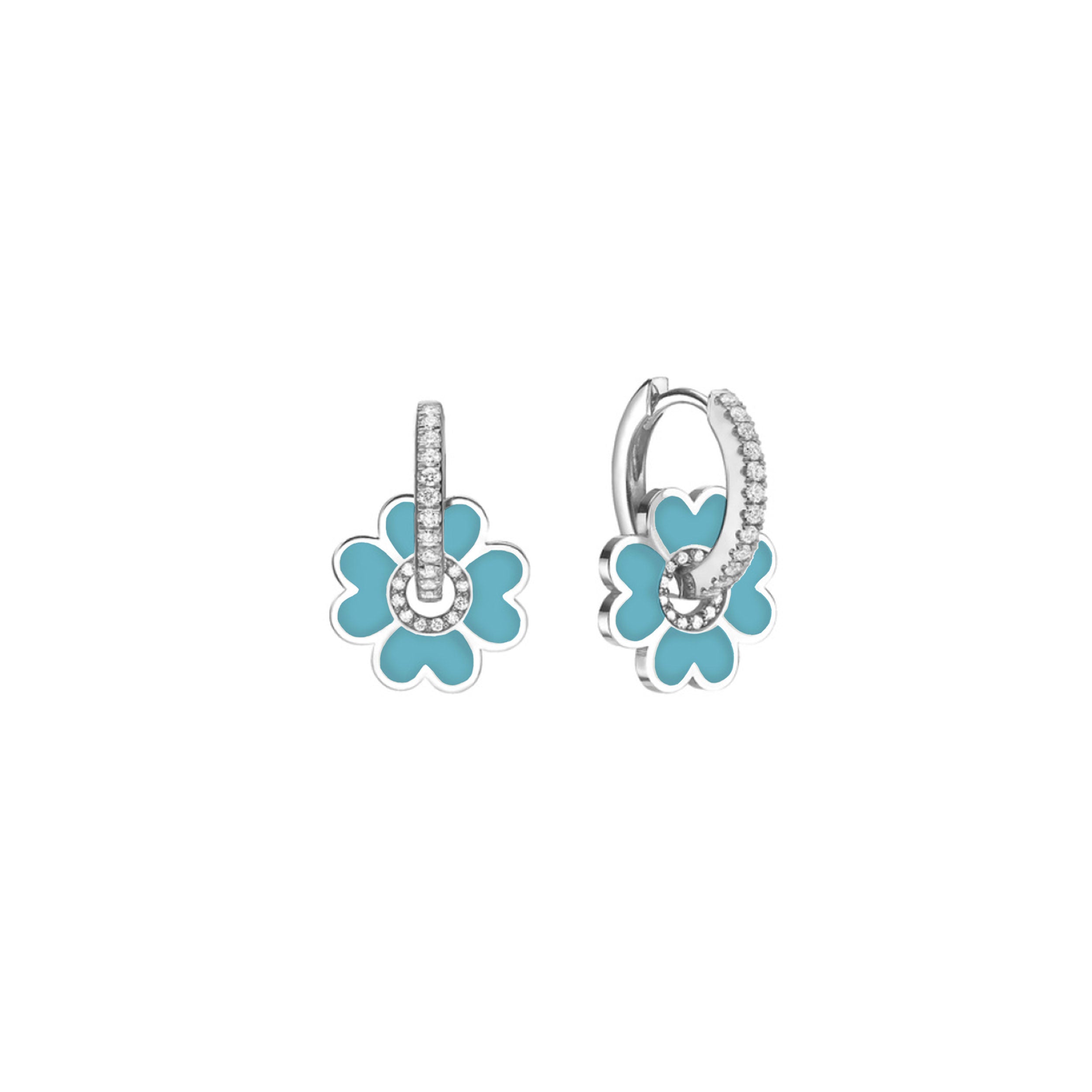 Midi Enamel Clover Earring