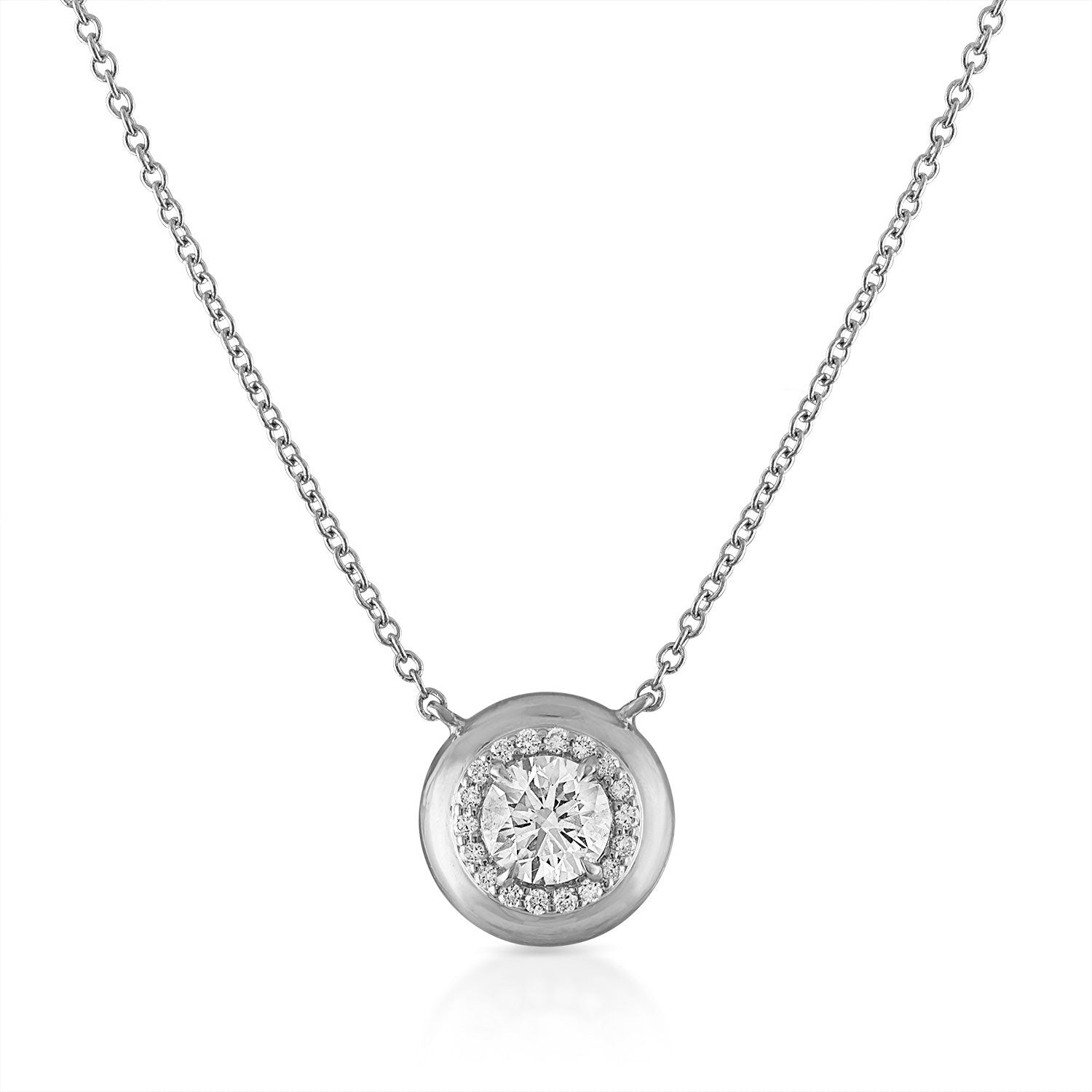Petite Diamond Button Necklace