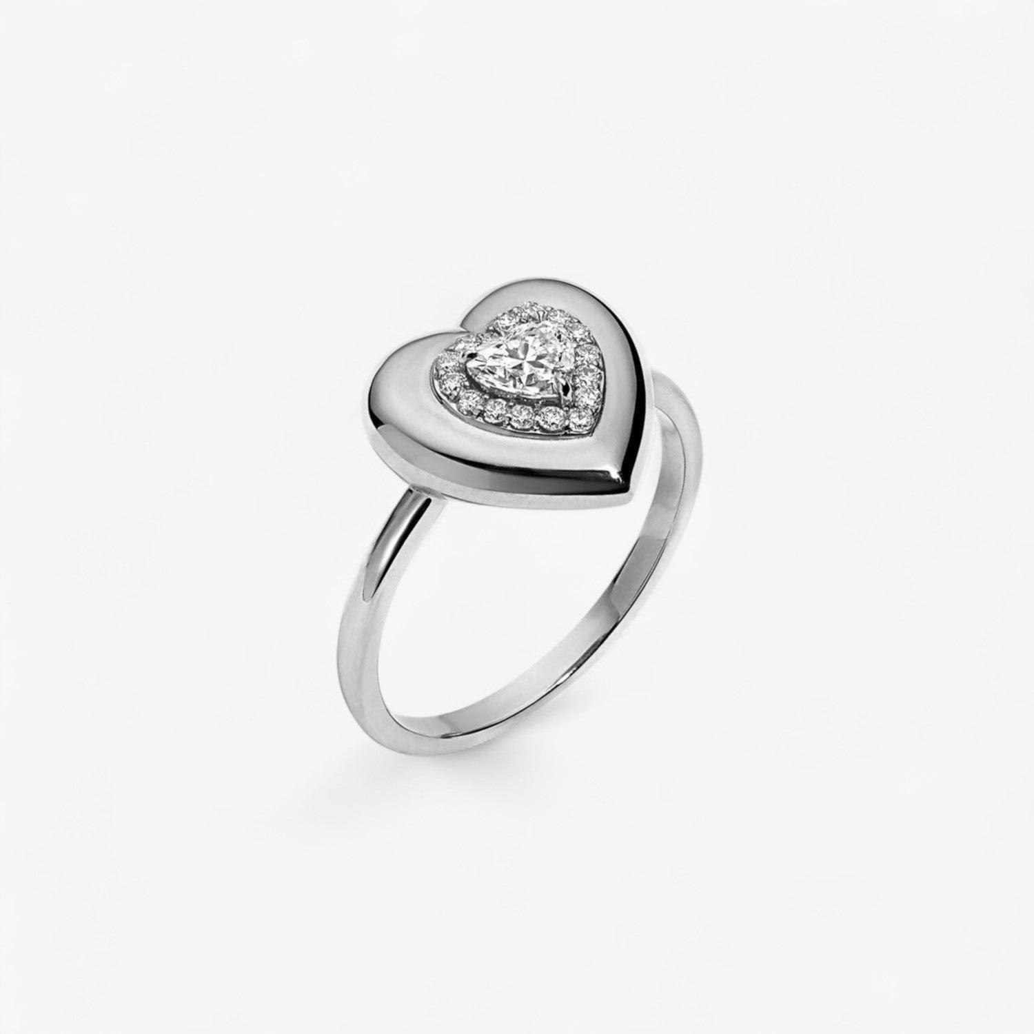 Mini Diamond Heart Button Ring