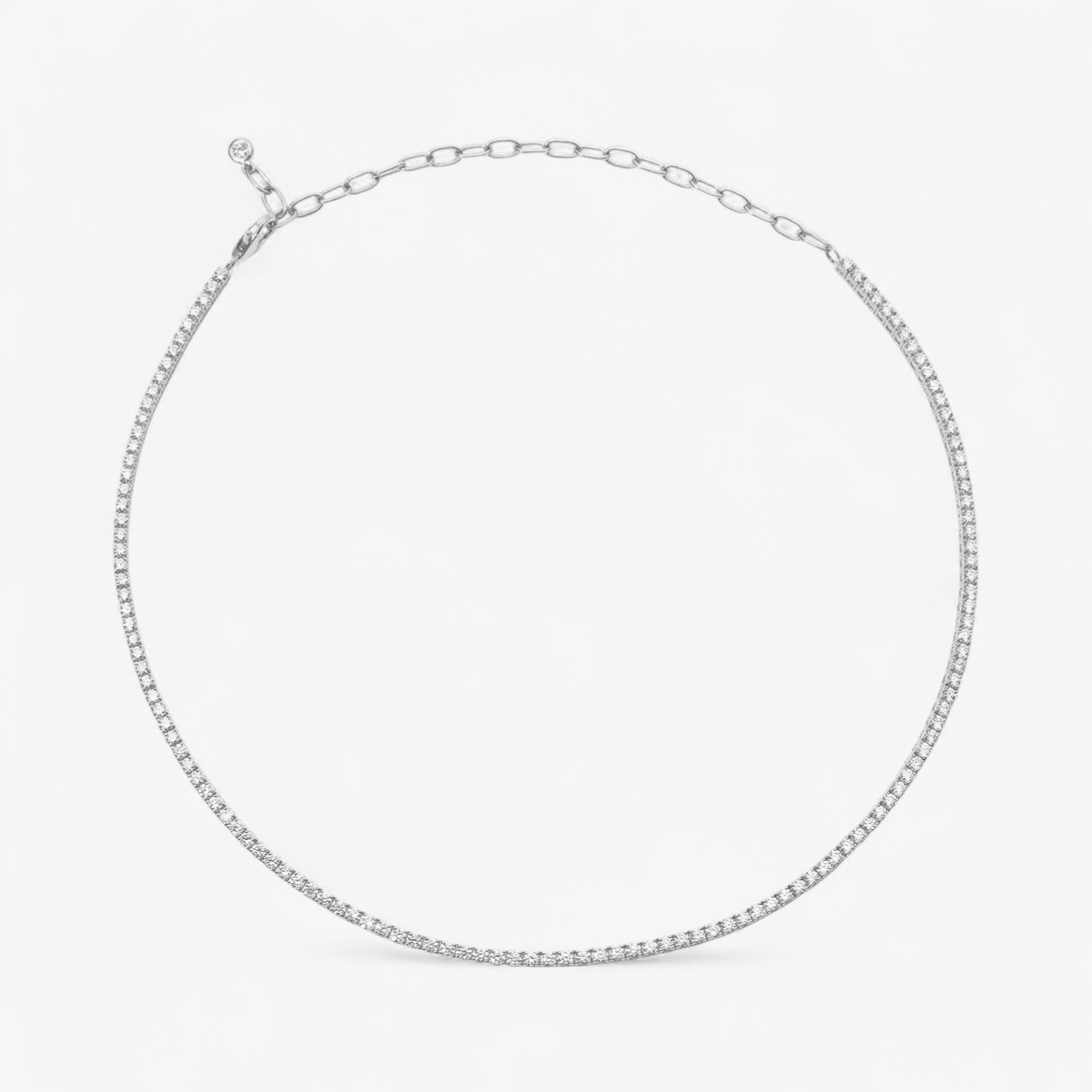 Signature Diamond Tennis Choker 14K White Gold