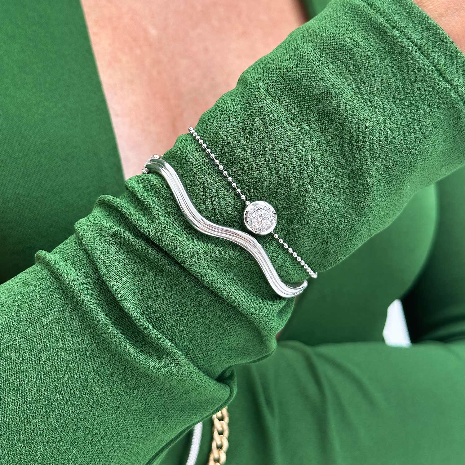Petite Diamond Button Bracelet