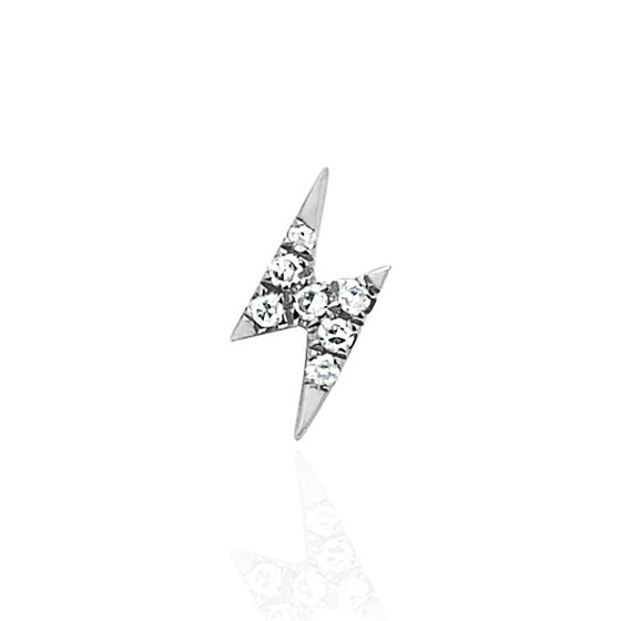 Diamond Mini Lightning Bolt Stud Earring