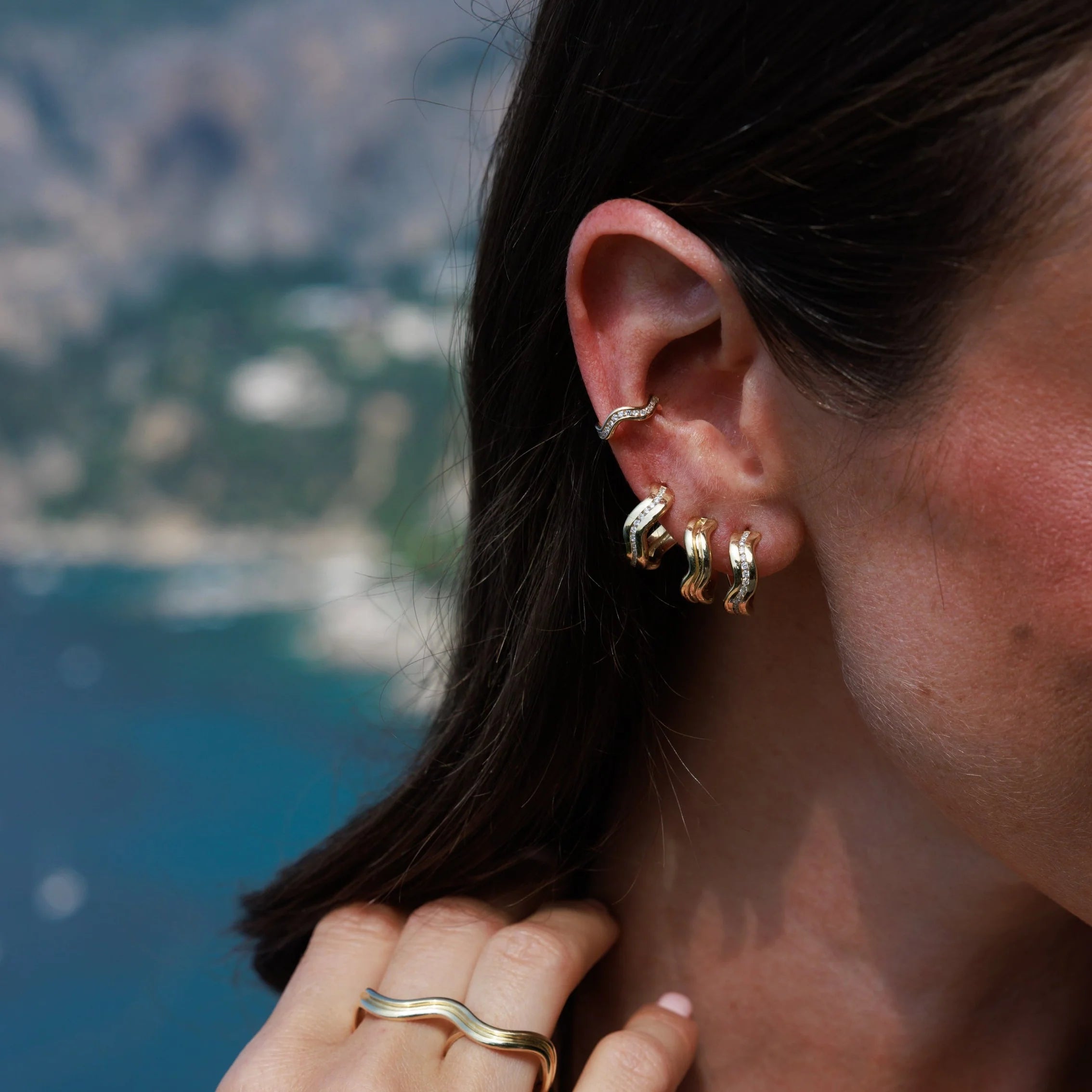 Capri Small Pave Hoops