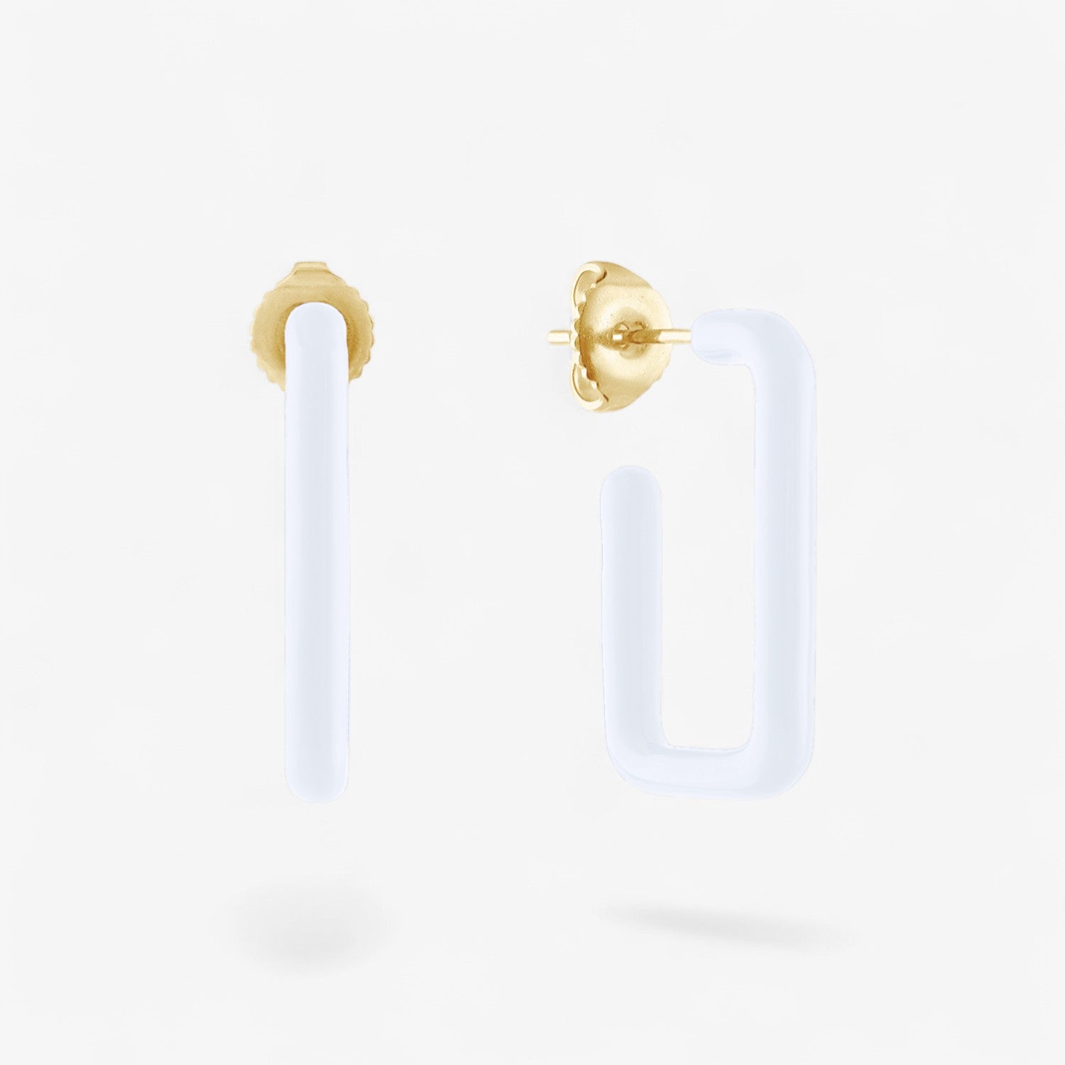 Vault Sale: Poppy Enamel Box Hoops White