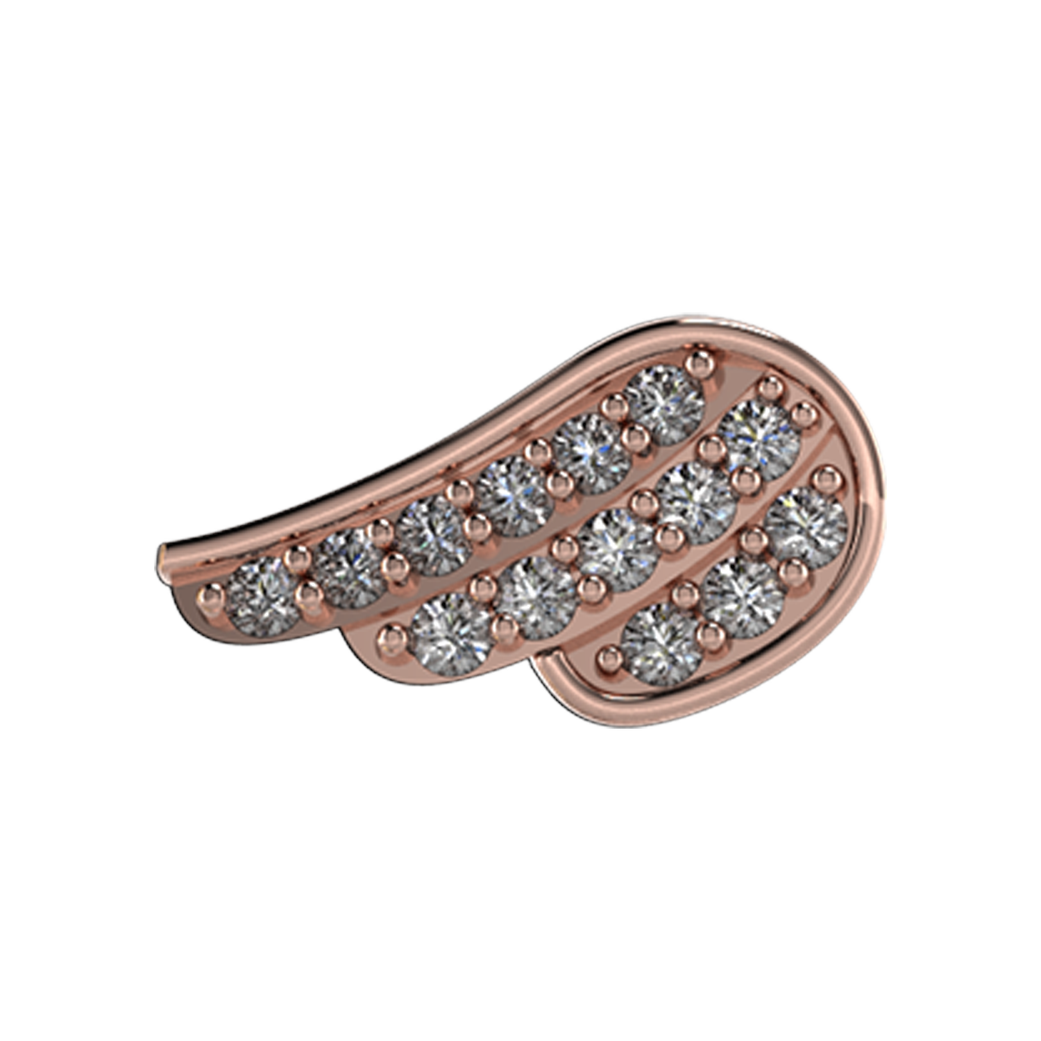 Left Angel Wing Slider Charm 18K Rose Gold
