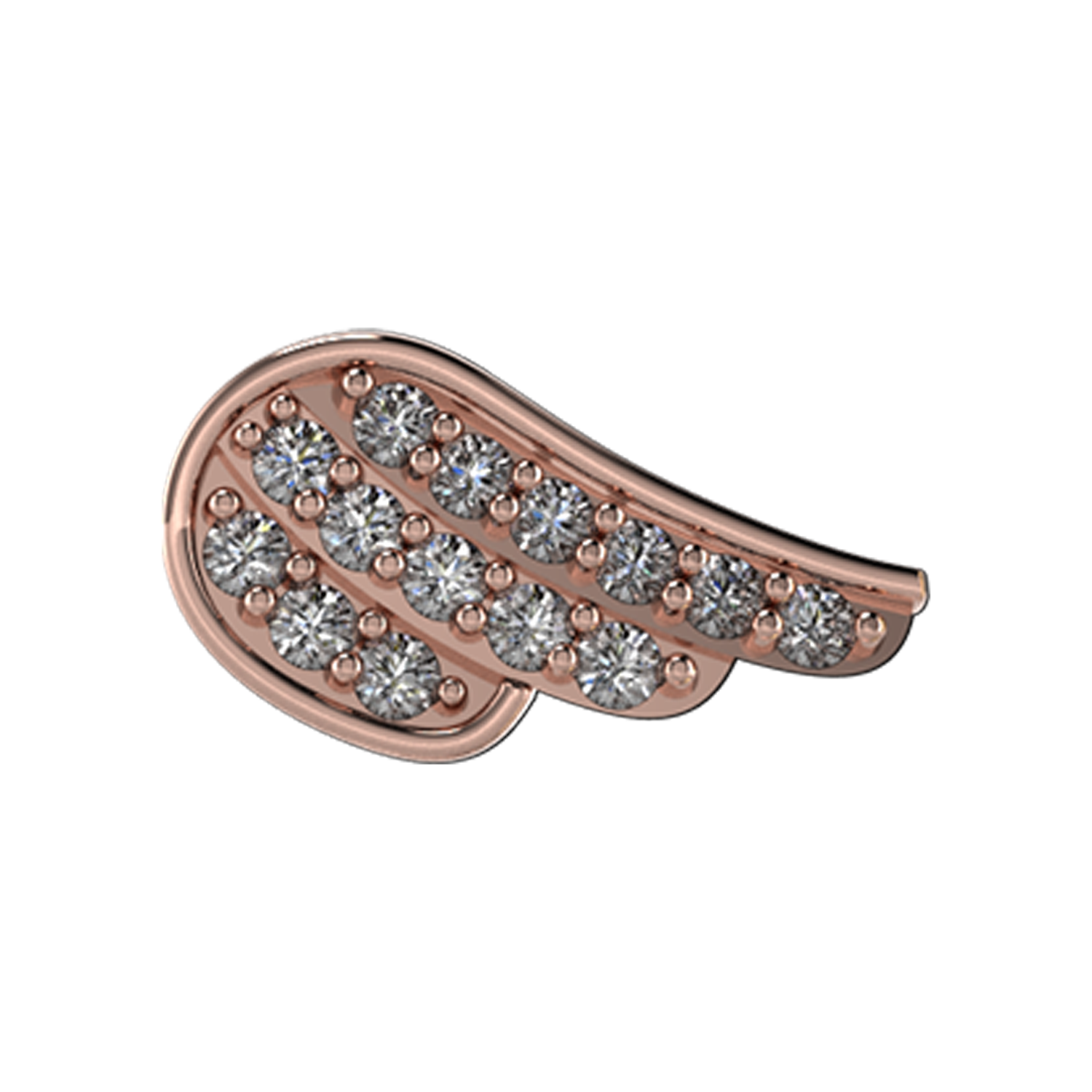 Right Angel Wing Slider Charm 18K Rose Gold