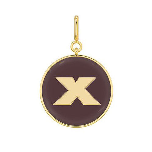The Chocolate Enamel Letter Disc Charms