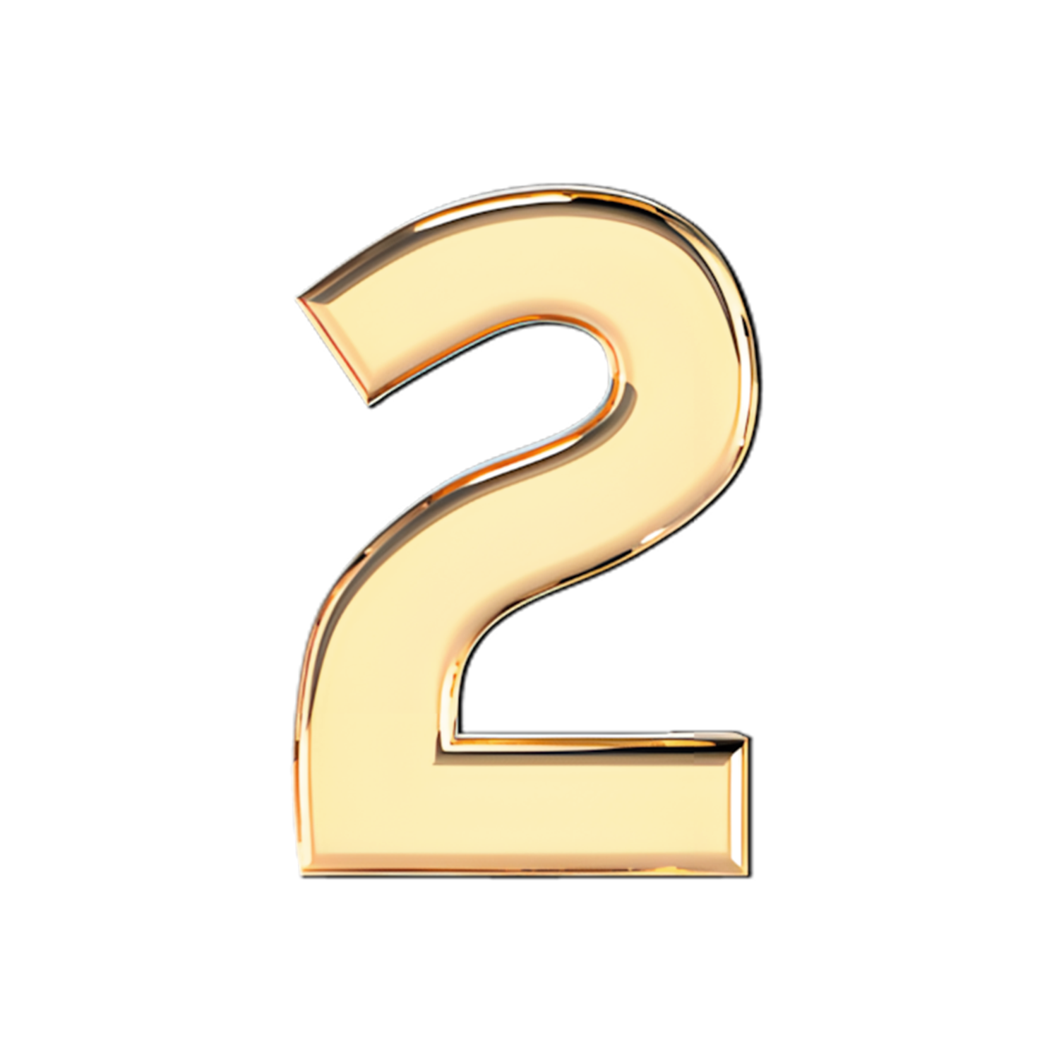 Solid Number 2 Slider Necklace Charm