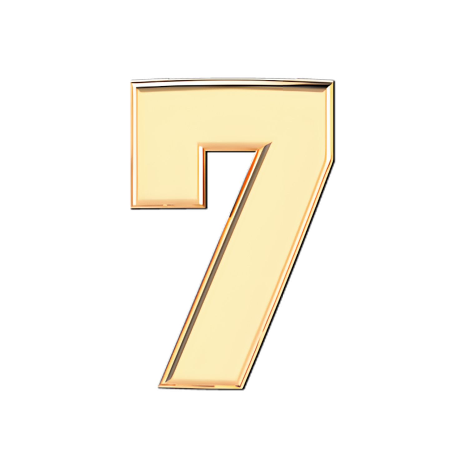 Slider Solid Number 7 Charm 18K Yellow Gold