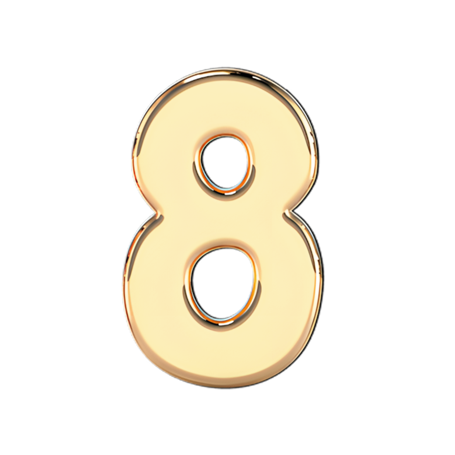 Slider Solid Number 8 Charm 18K Yellow Gold
