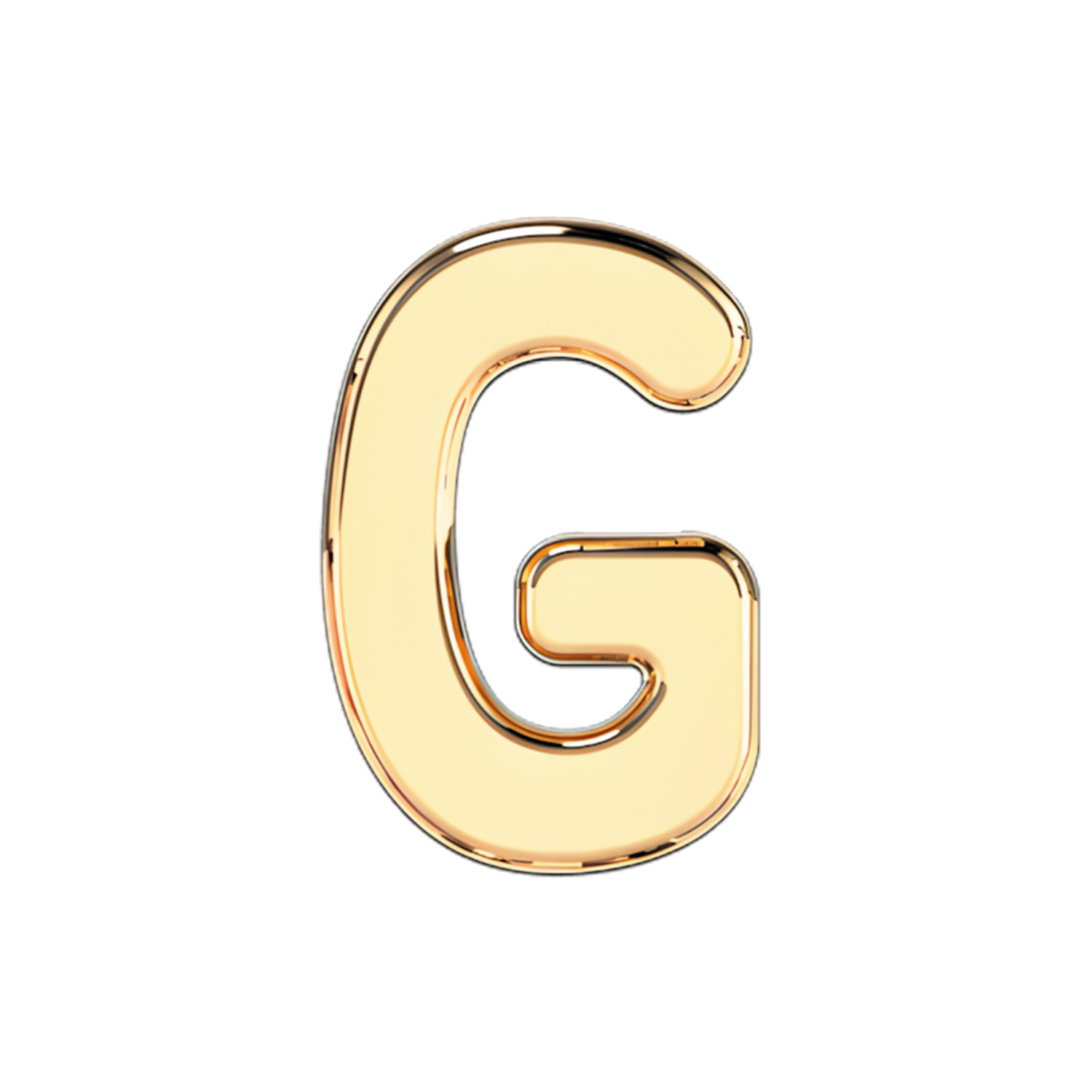 Slider Solid Letter G Charm 18K Yellow Gold