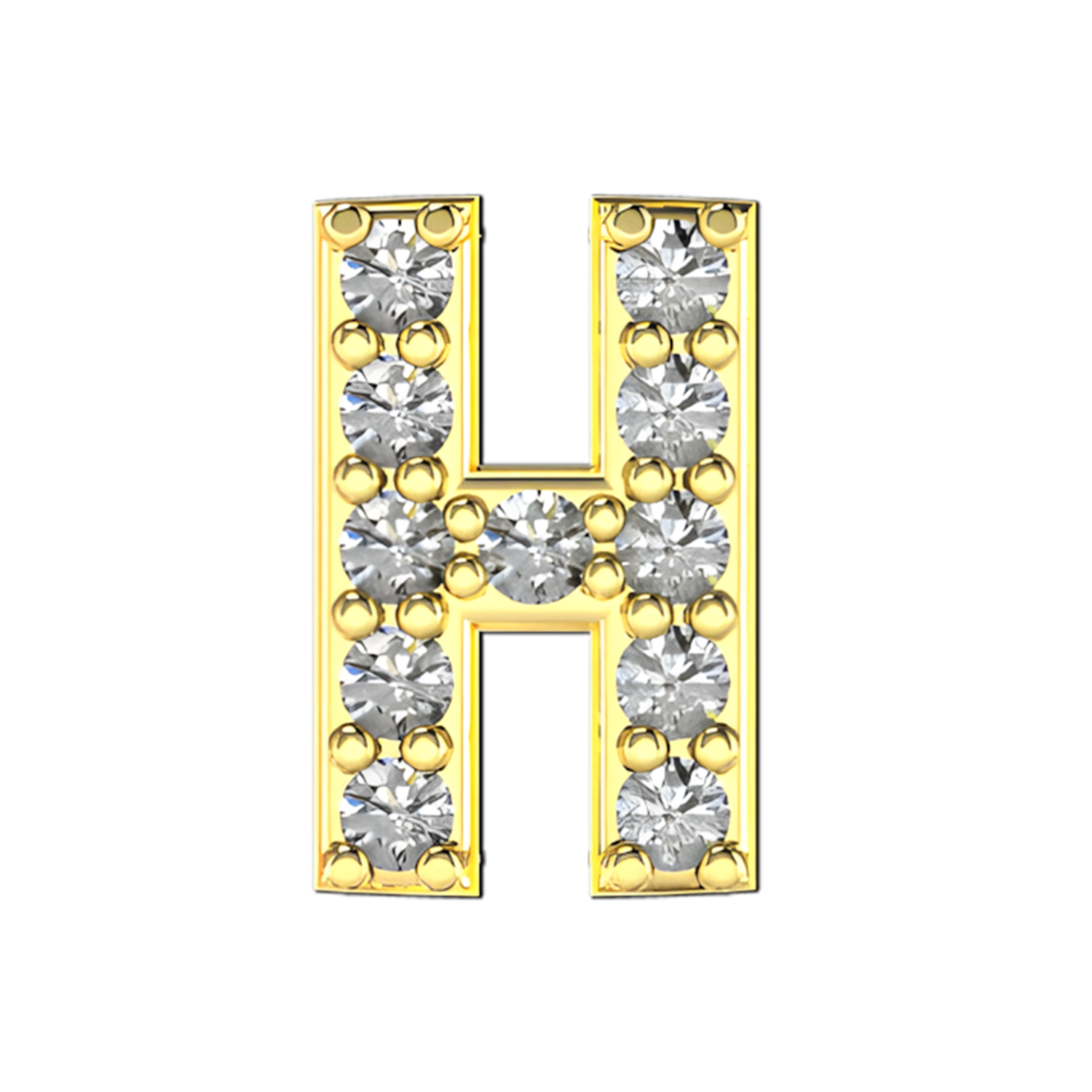 Pave Letter H Slider Necklace Charm