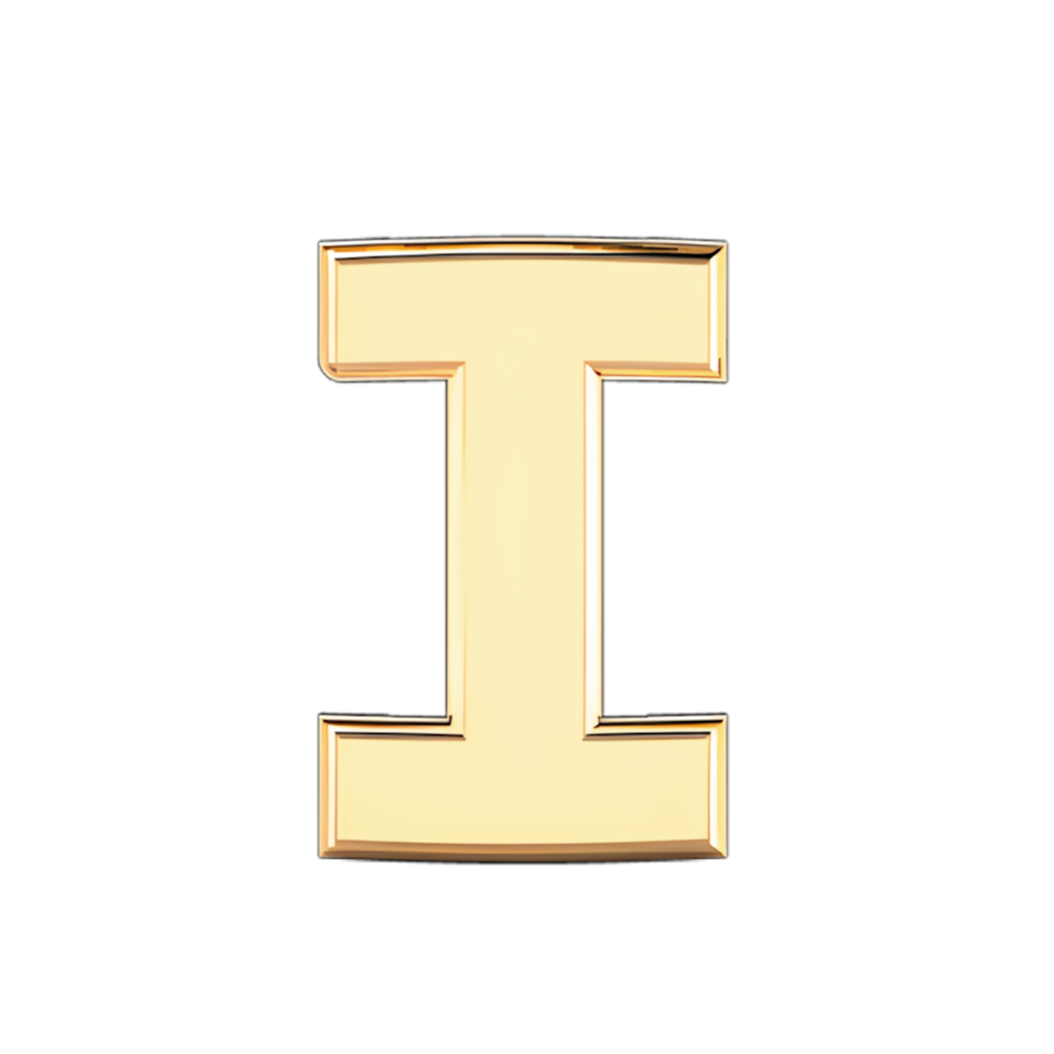 Slider Solid Letter I Charm 18K Yellow Gold