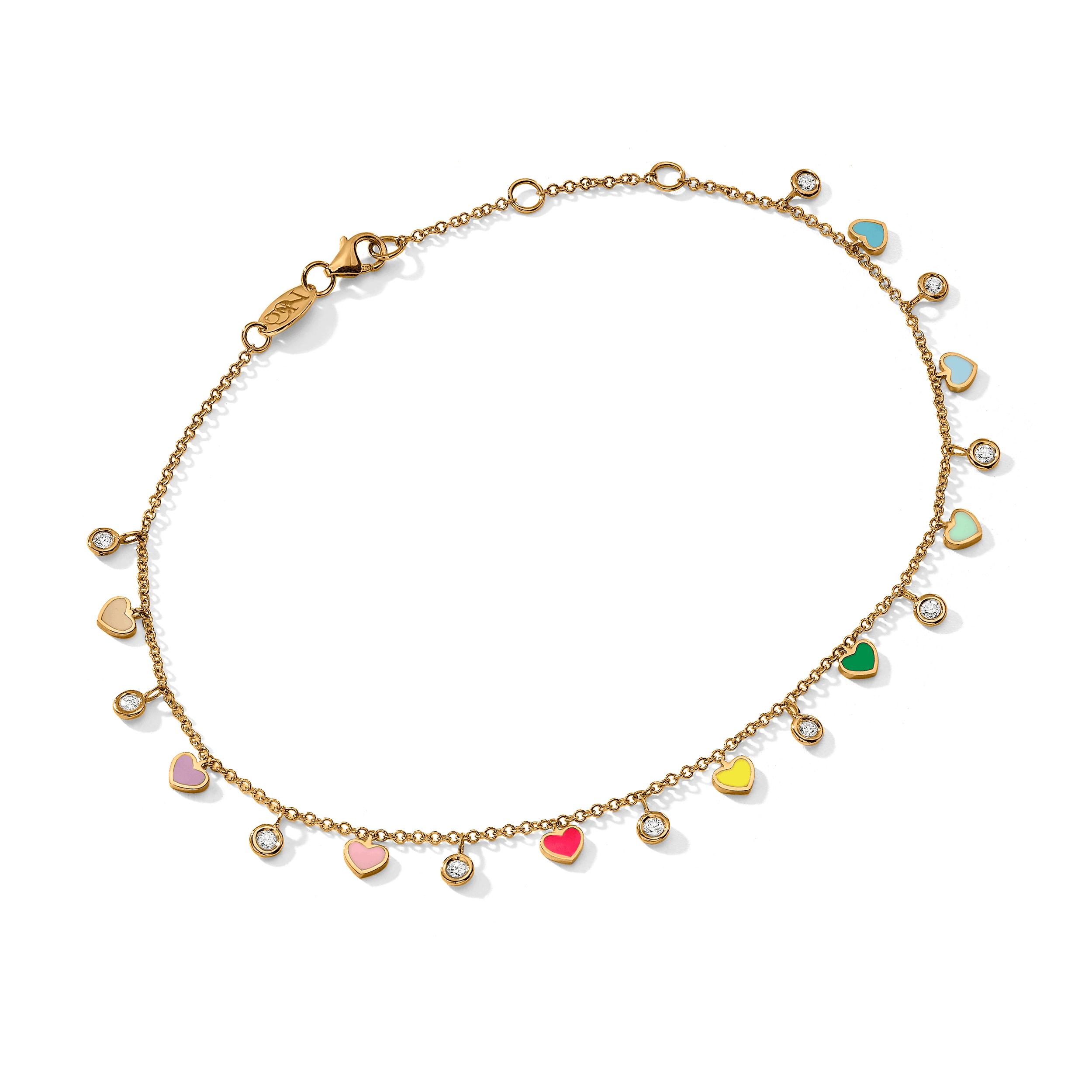 Luna Diamond Hearts Anklet