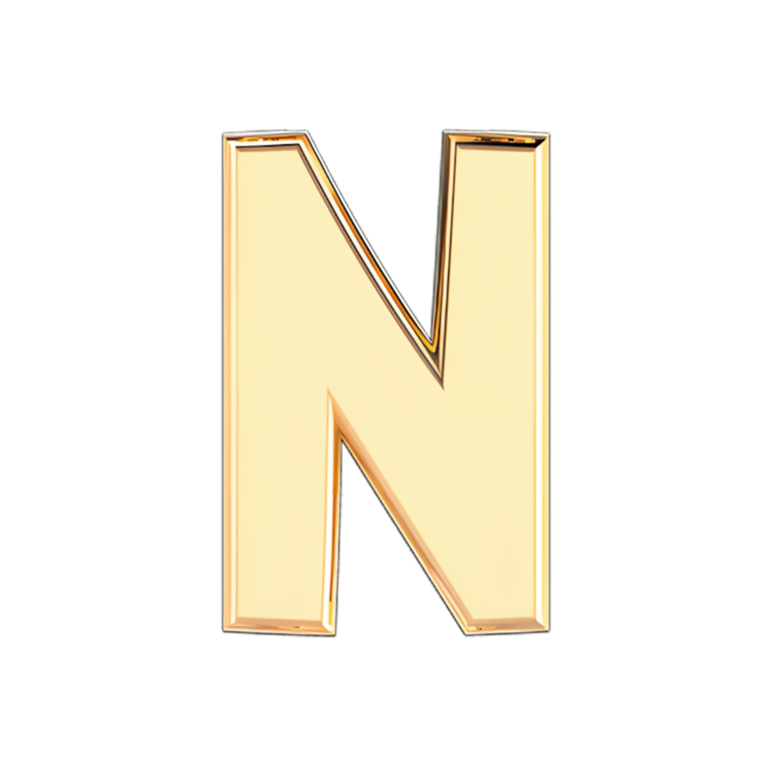 Slider Solid Letter N Charm