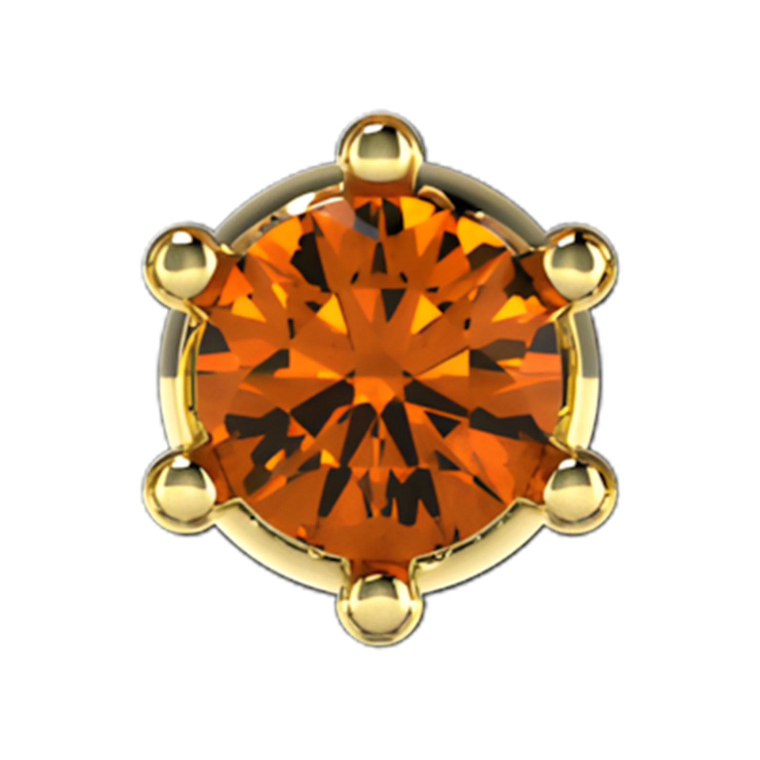 Slider Single Gemstone 18K Yellow Gold Orange Sapphire