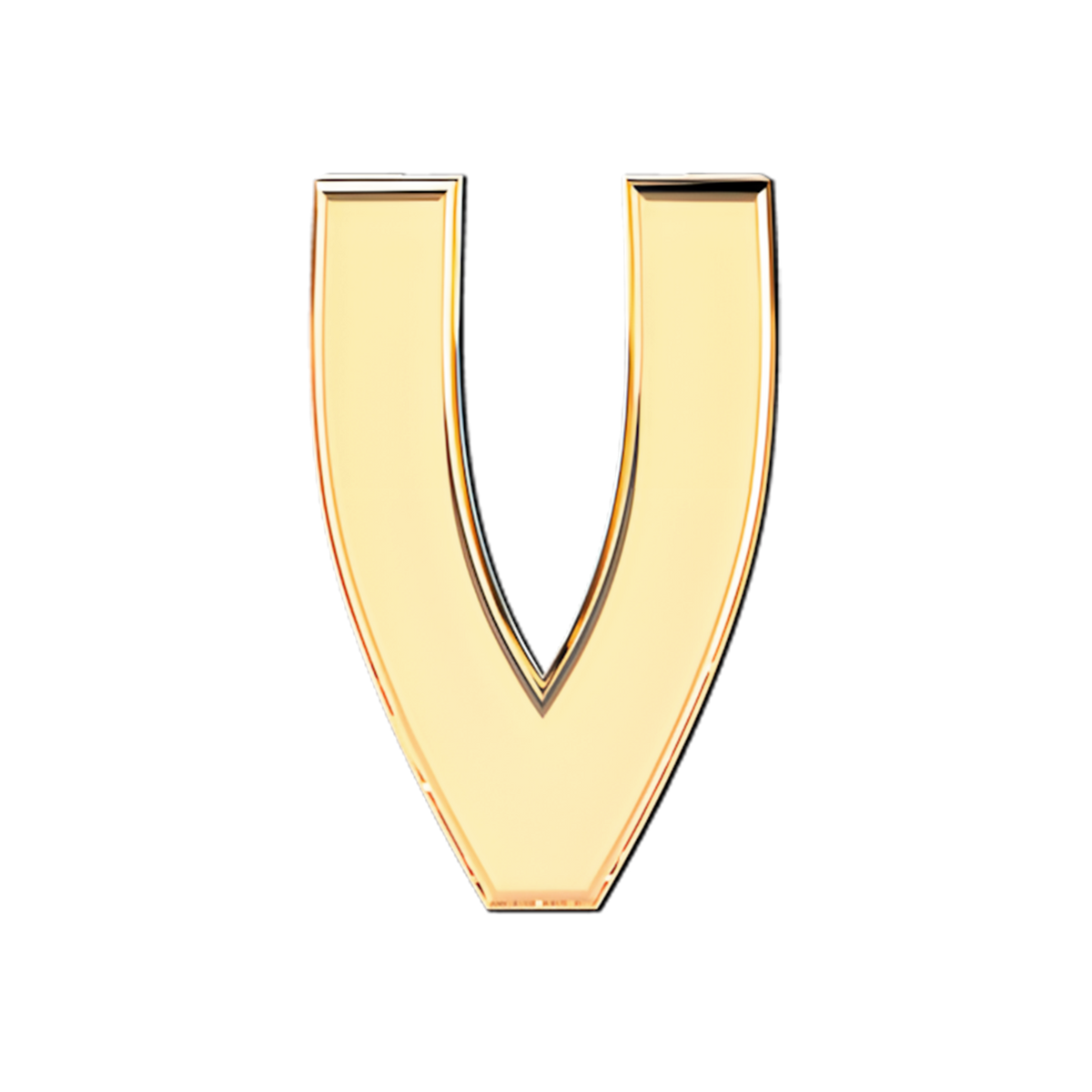 Slider Solid Letter V Charm