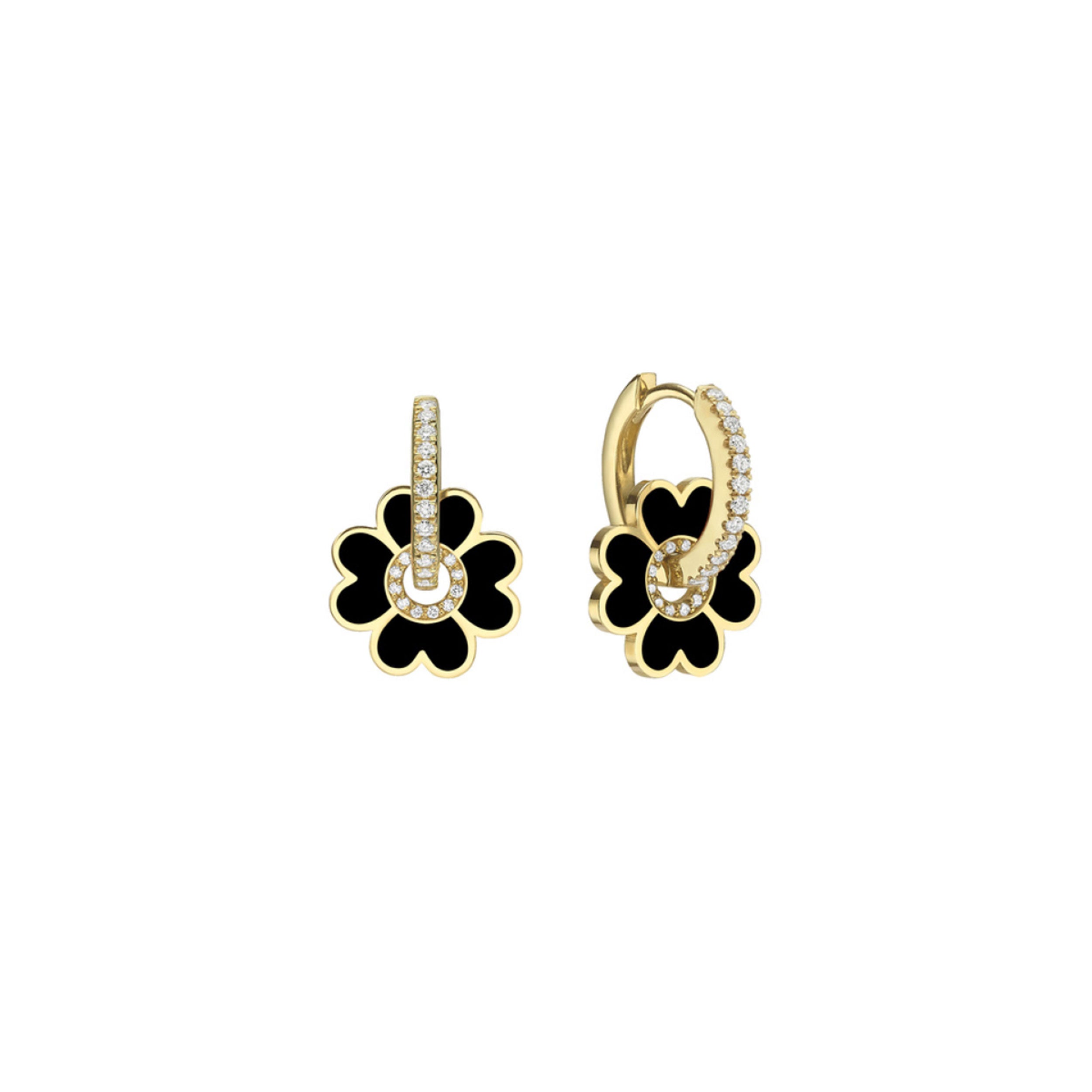 Midi Enamel Clover Earring