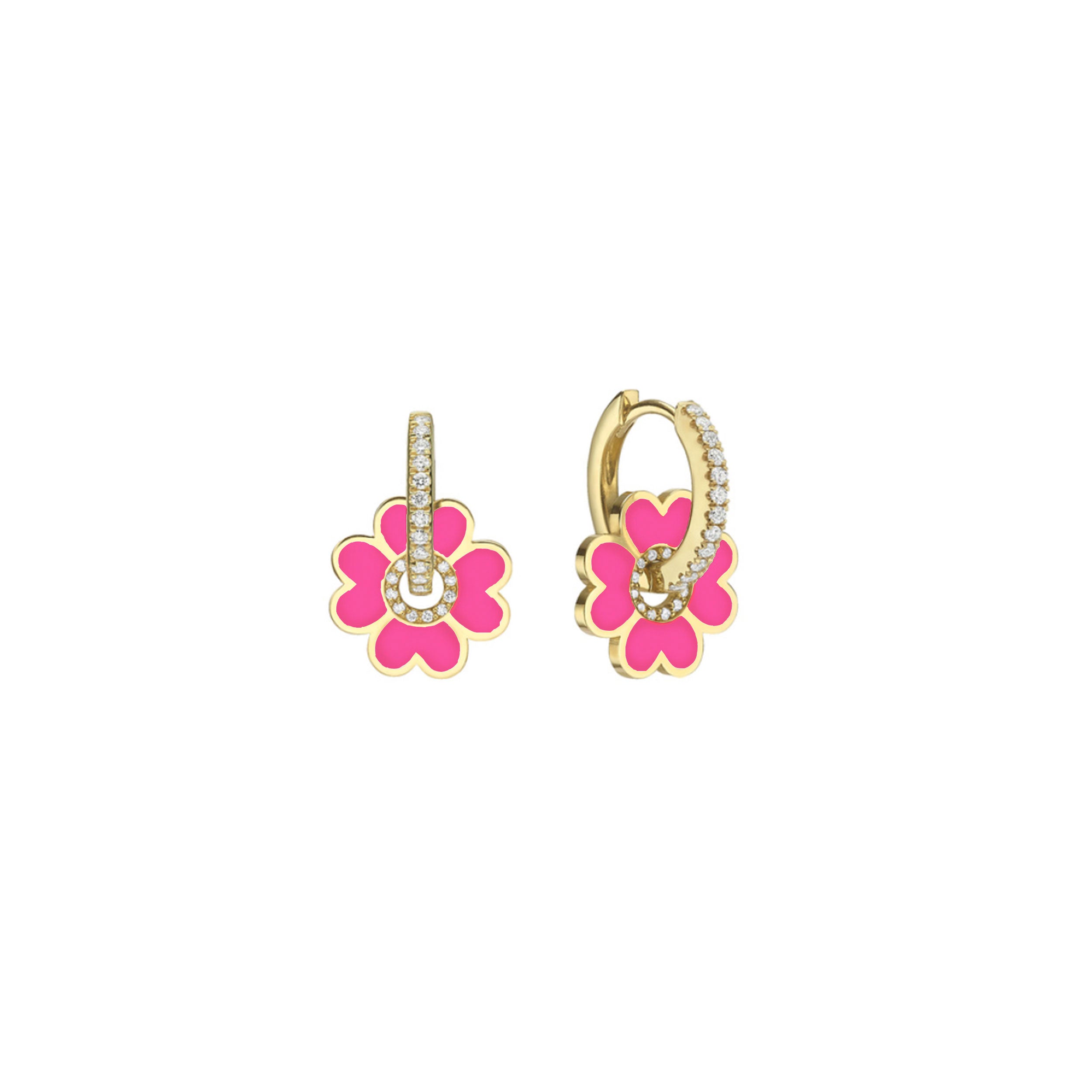 Midi Enamel Clover Earring