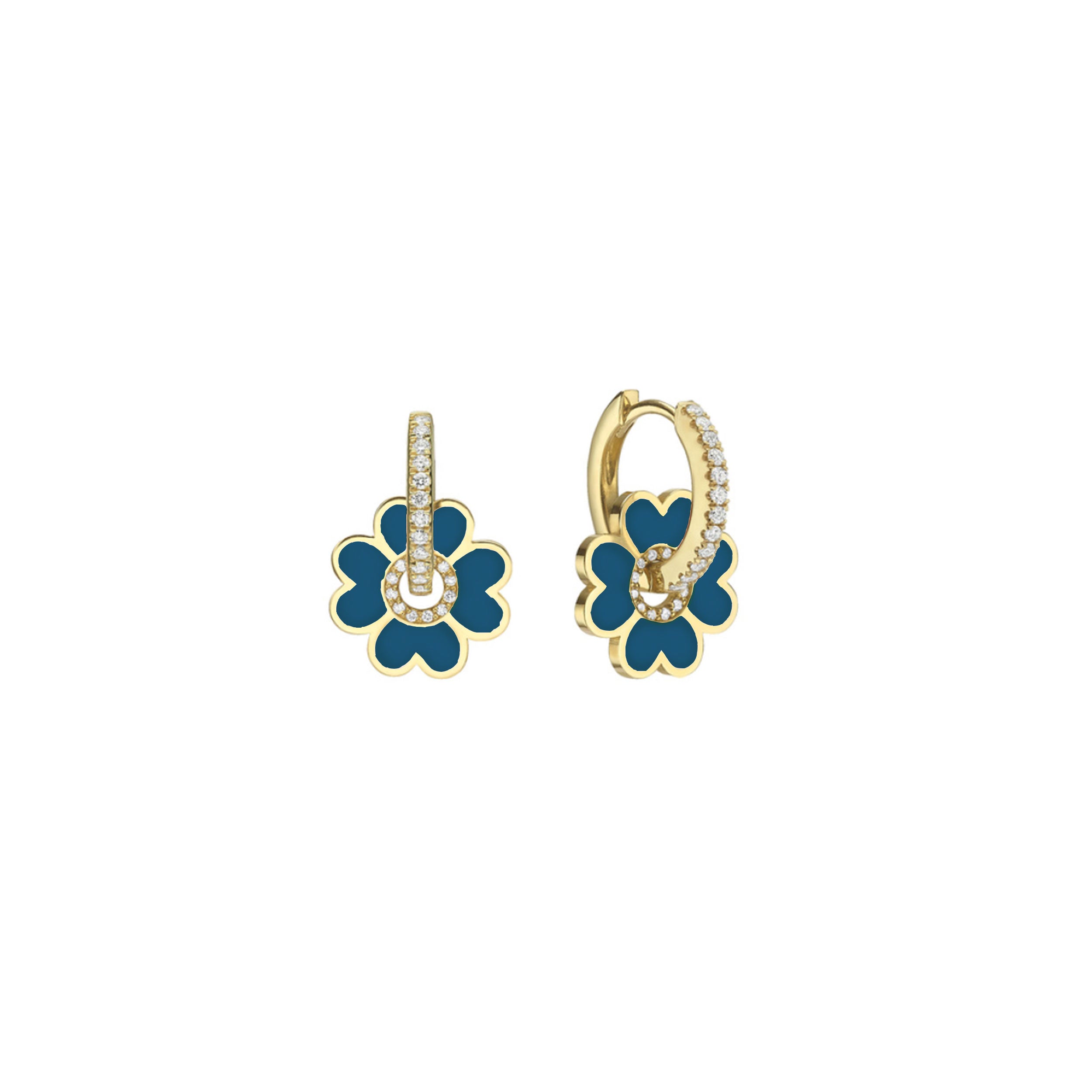 Midi Enamel Clover Earring