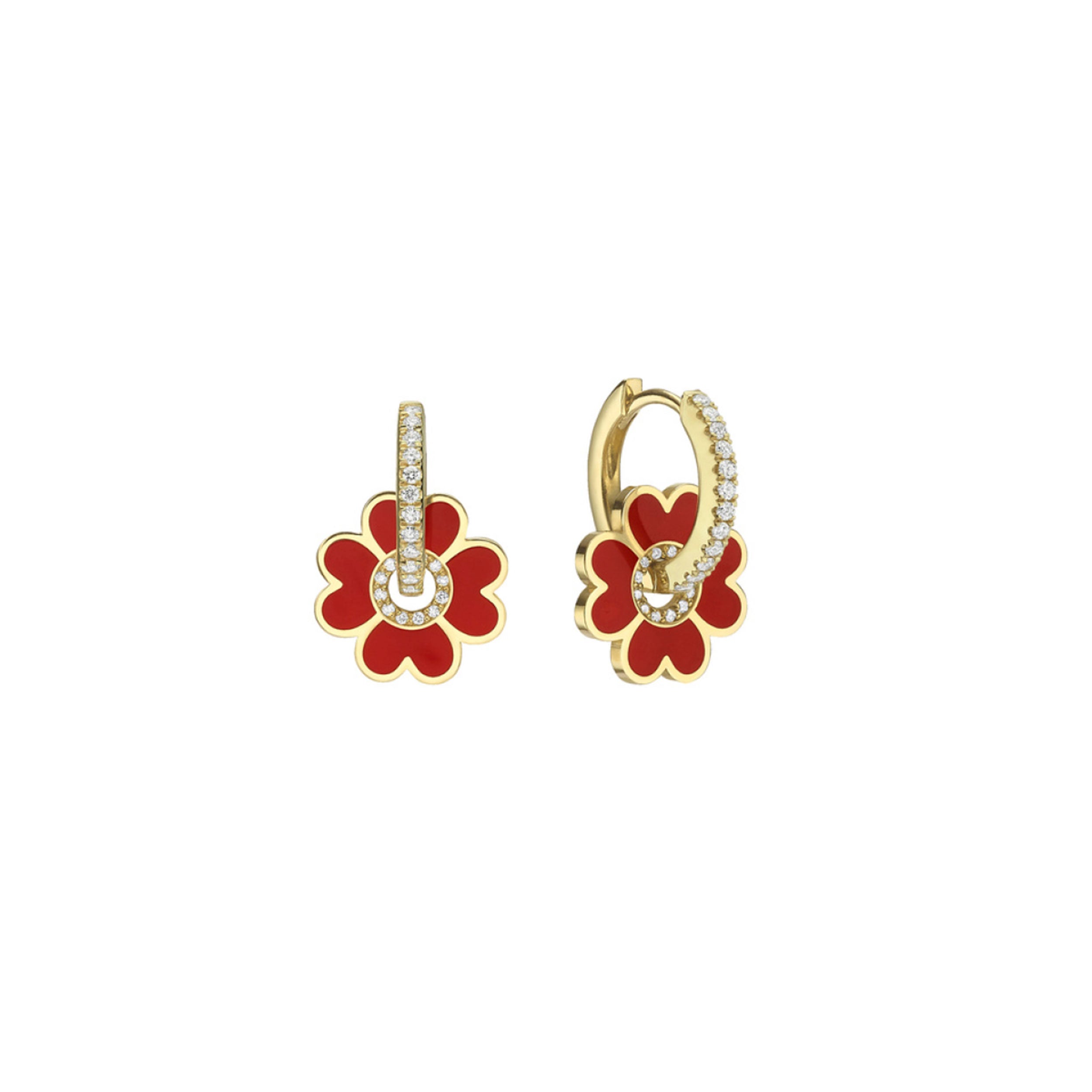 Midi Enamel Clover Earring