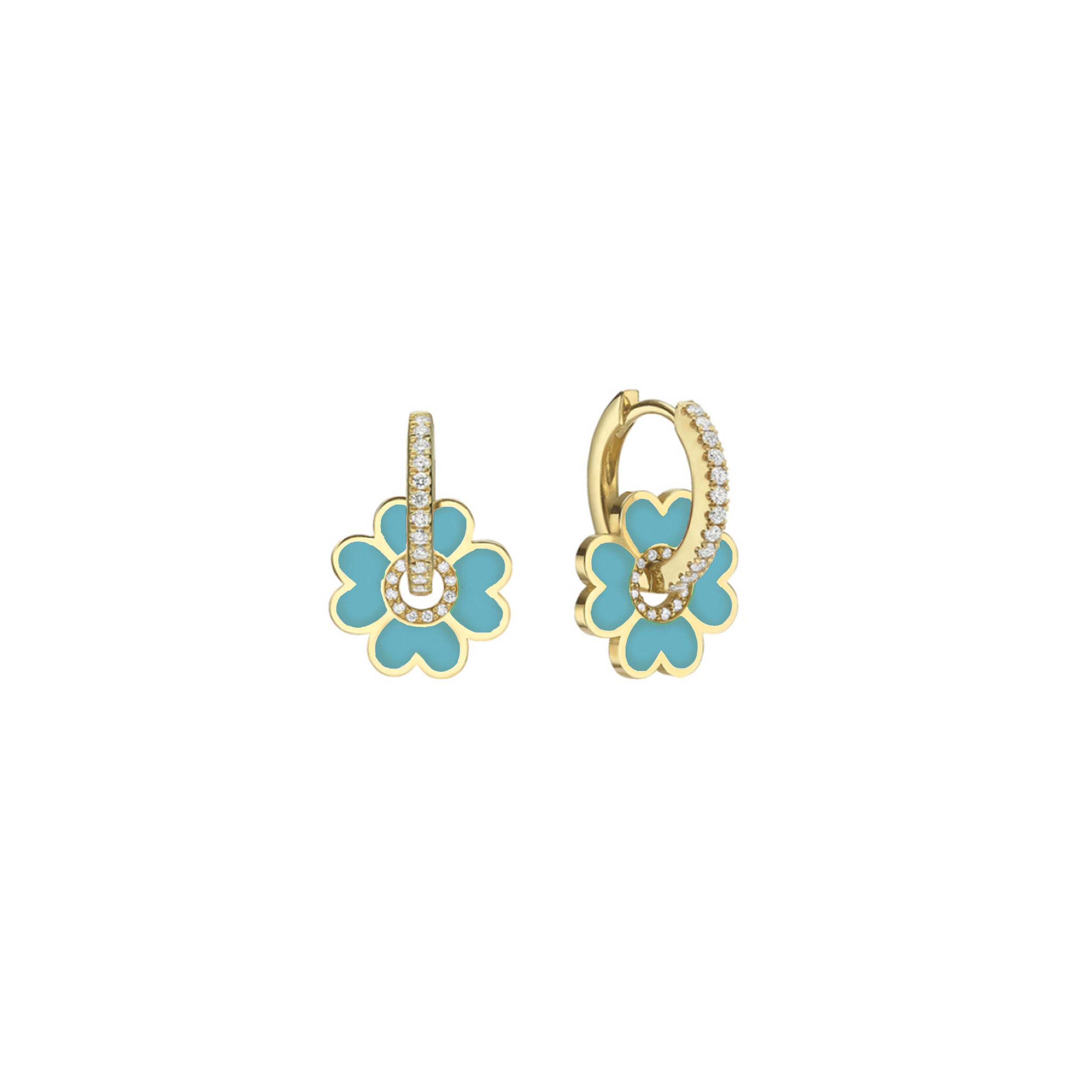 Midi Enamel Clover Earring
