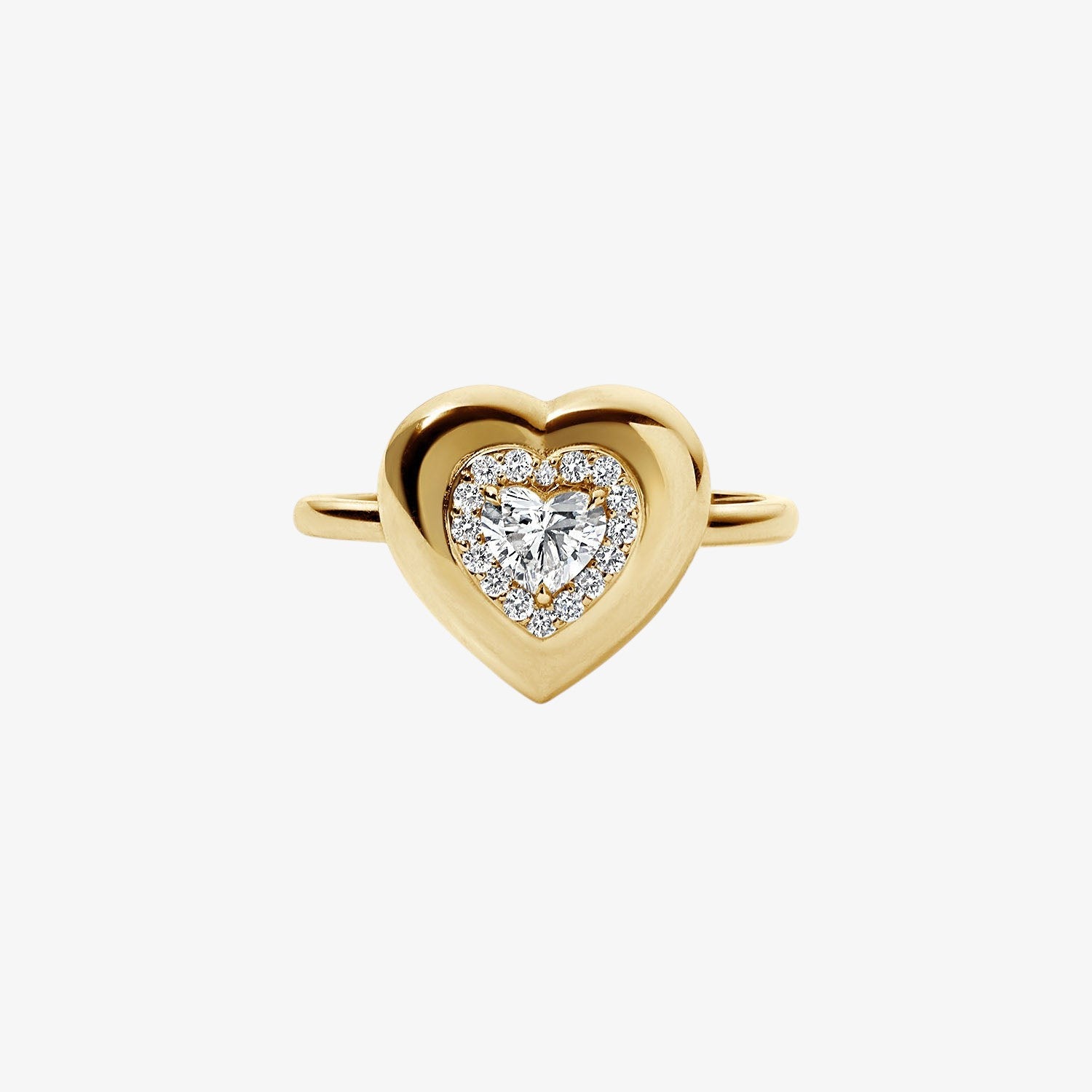 Mini Diamond Heart Button Ring