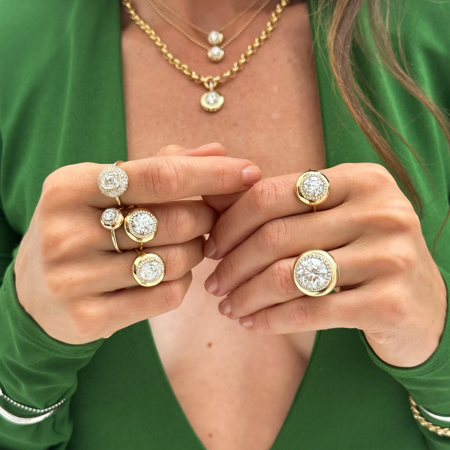 Petite Diamond Button Ring