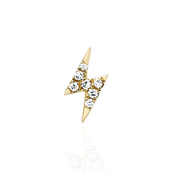 Diamond Mini Lightning Bolt Stud Earring