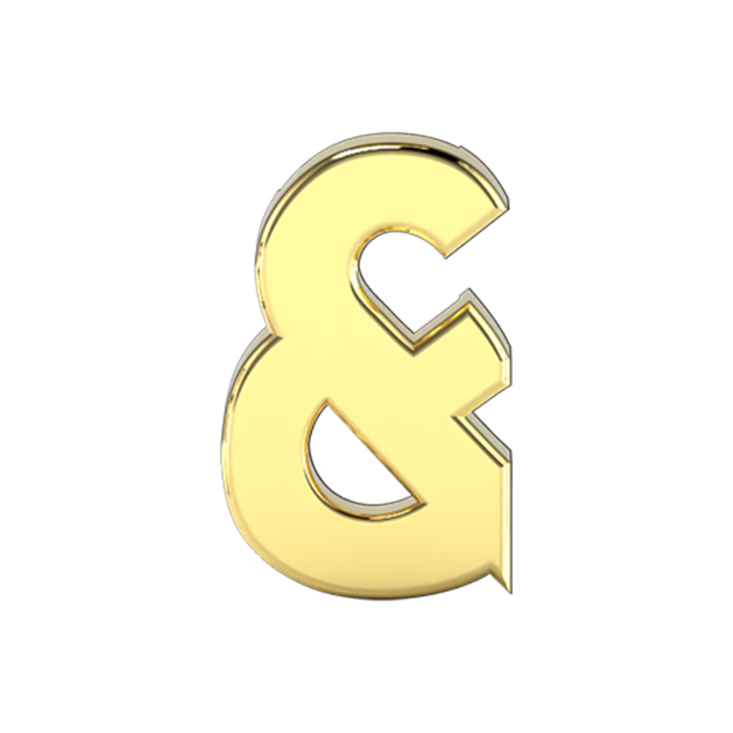 Solid Ampersand Slider Necklace Charm 14K Yellow Gold