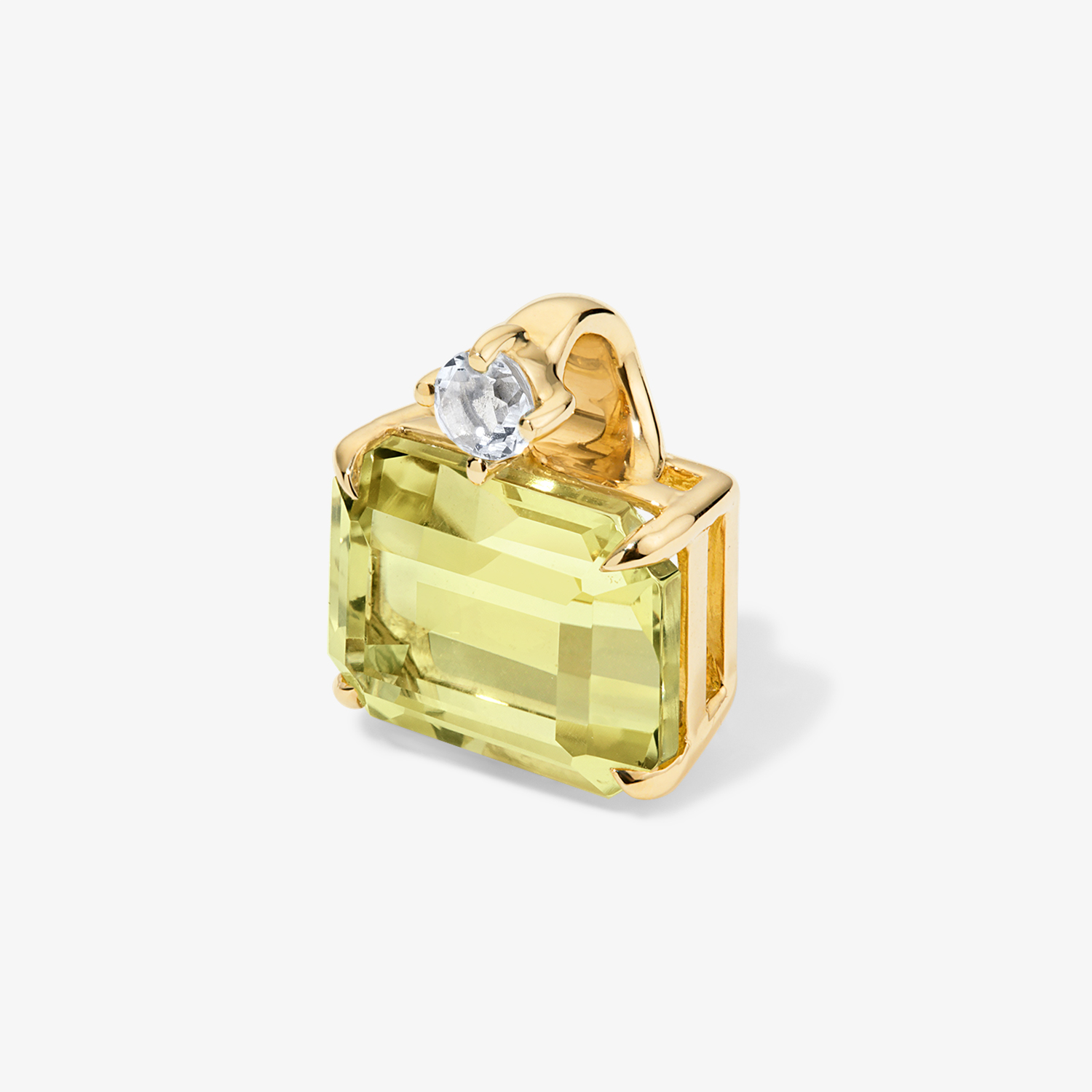 Candy Confetti Emerald Cut Lemon Quartz Pendant