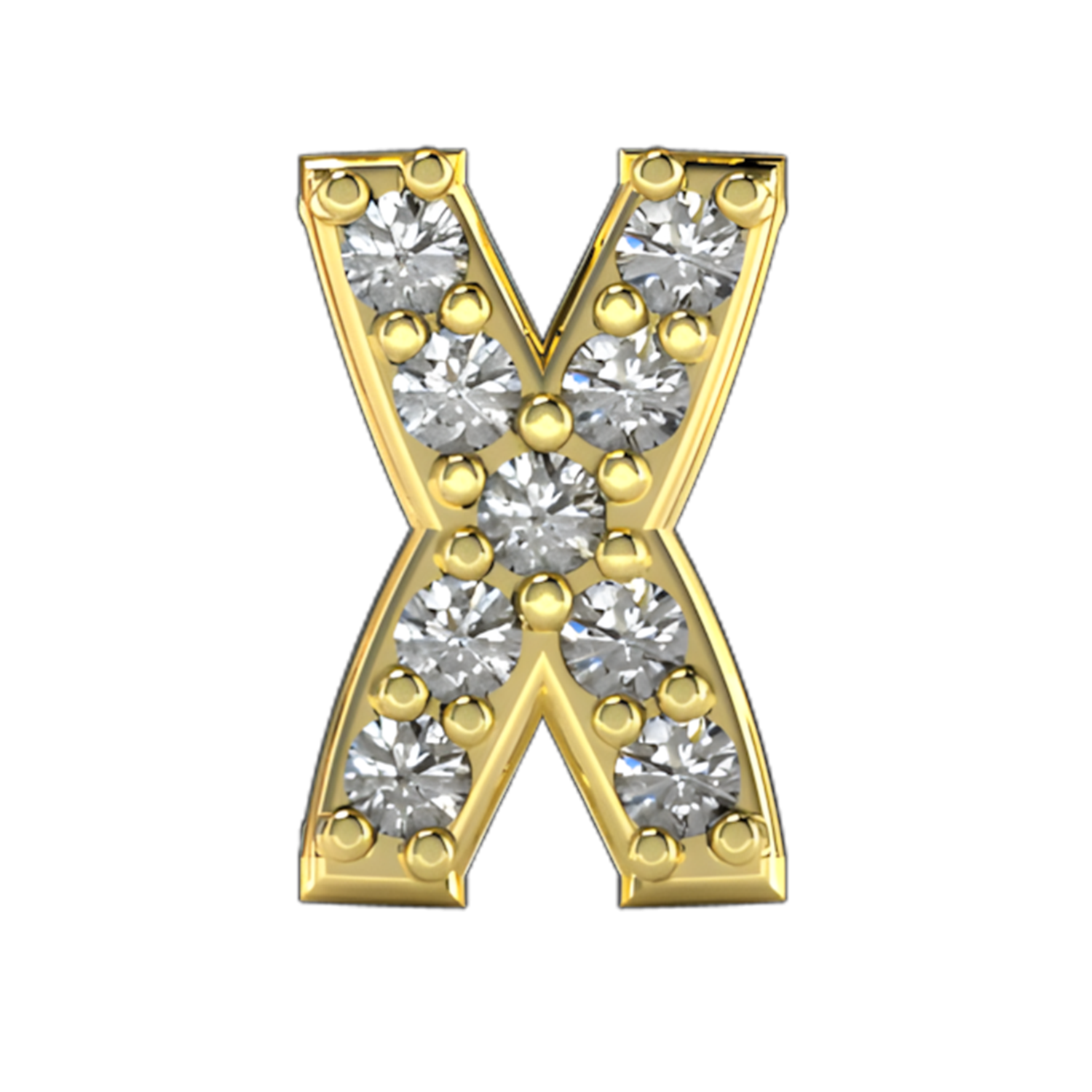 Pave Letter X Slider Necklace Charm