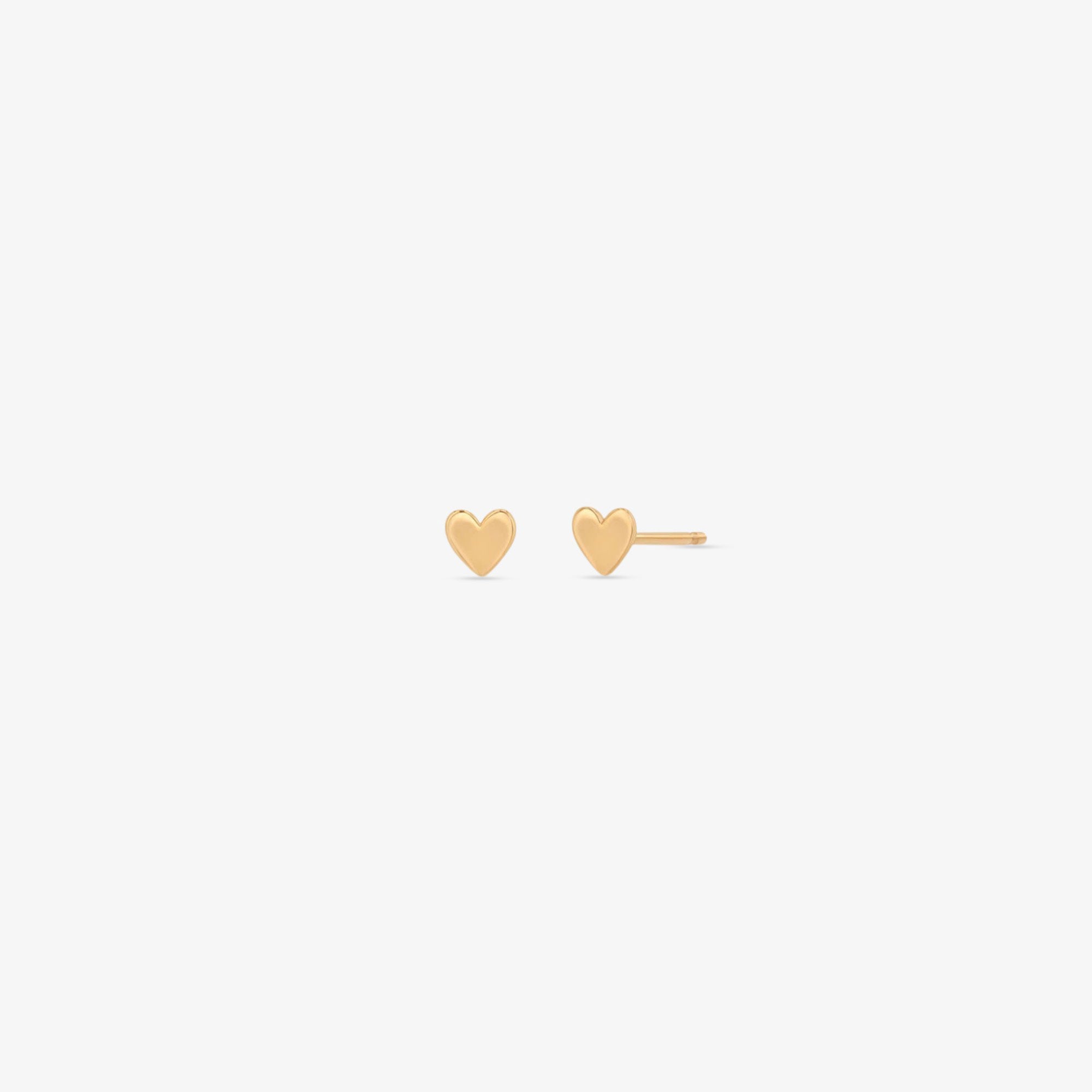 ITTY bitty heart studs pair in rg