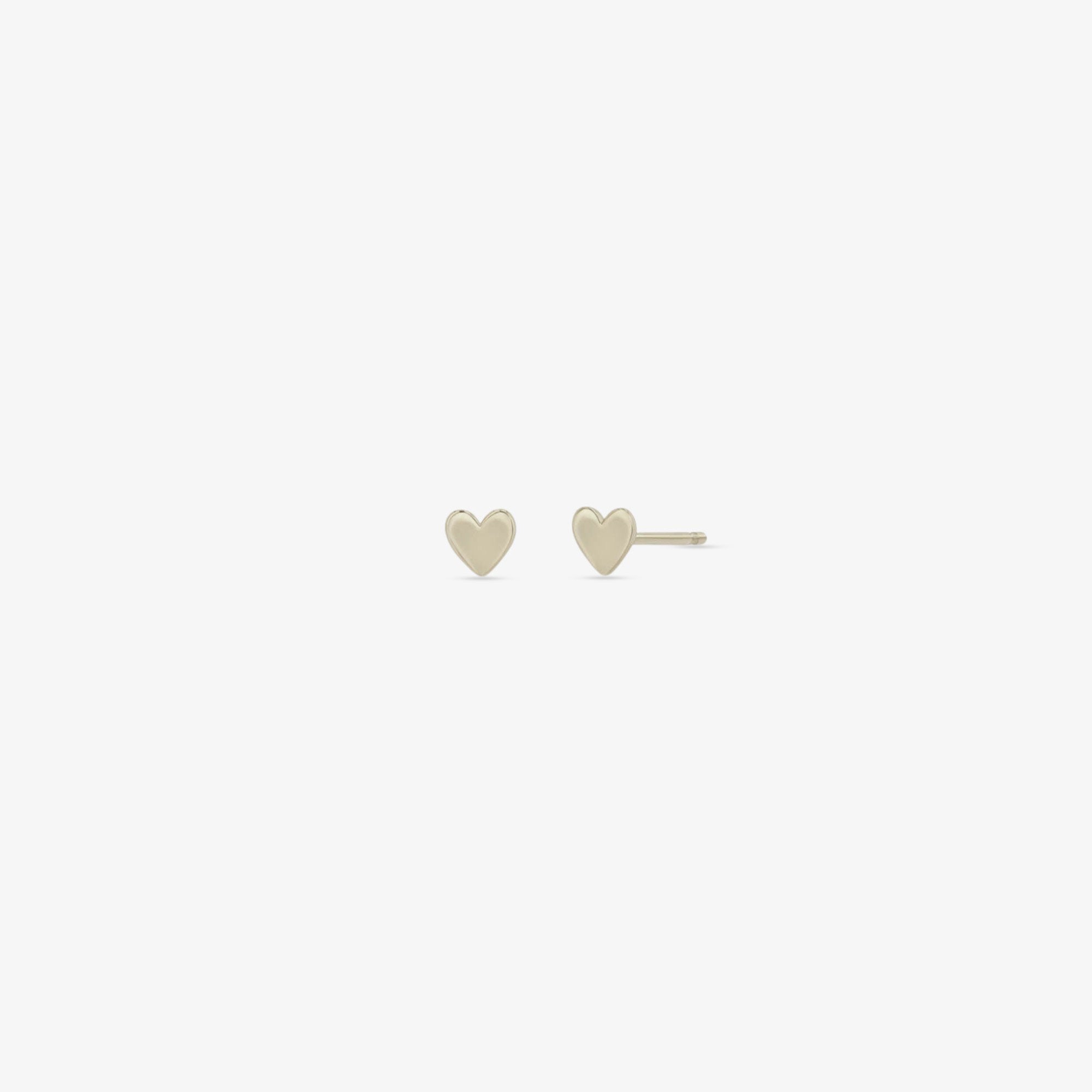 itty bitty heart studs in white gold