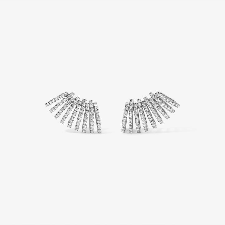 Astrid Diamond and Gold Crawler Earring 14K White Gold