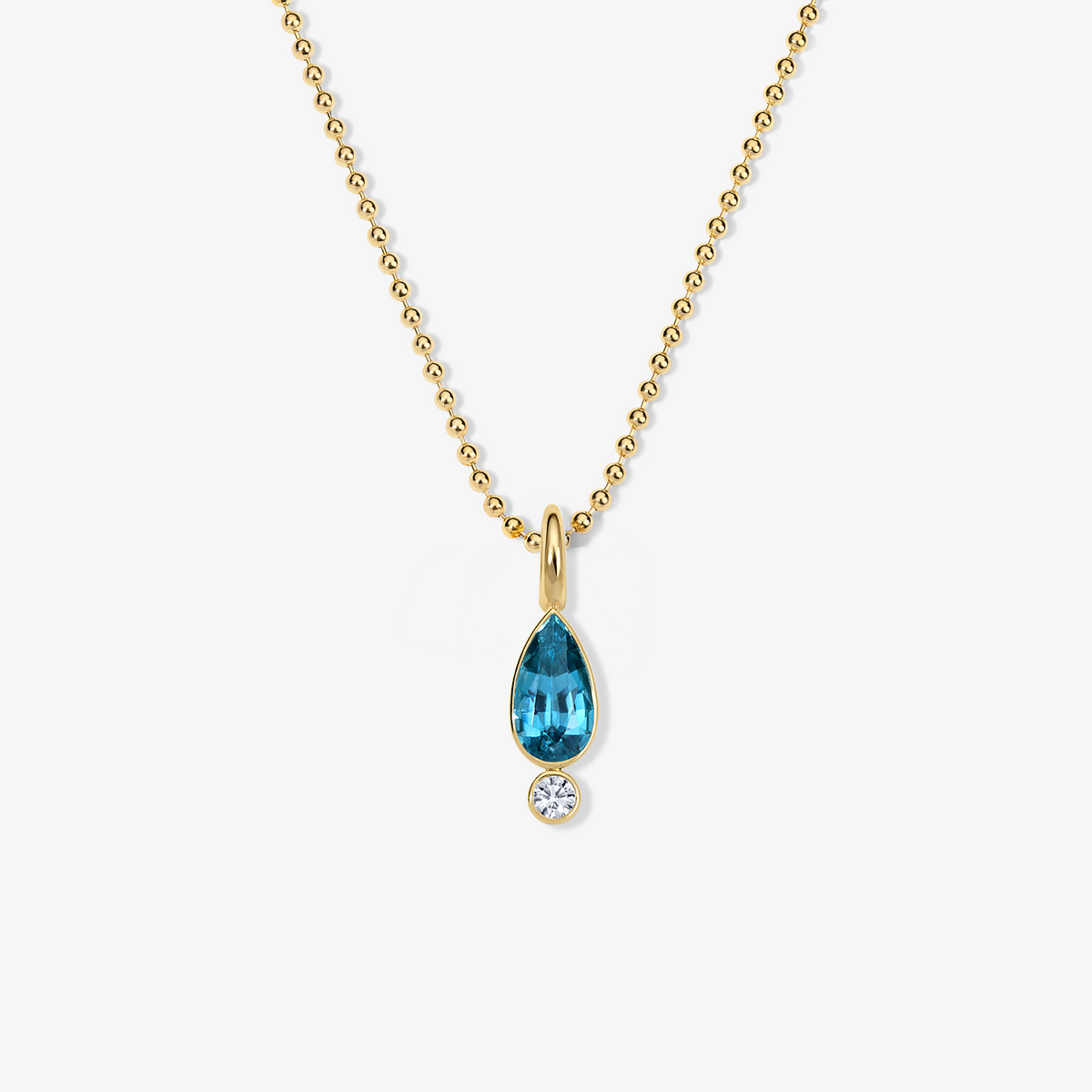 Coco Candy Blue Zircon Pear Charm