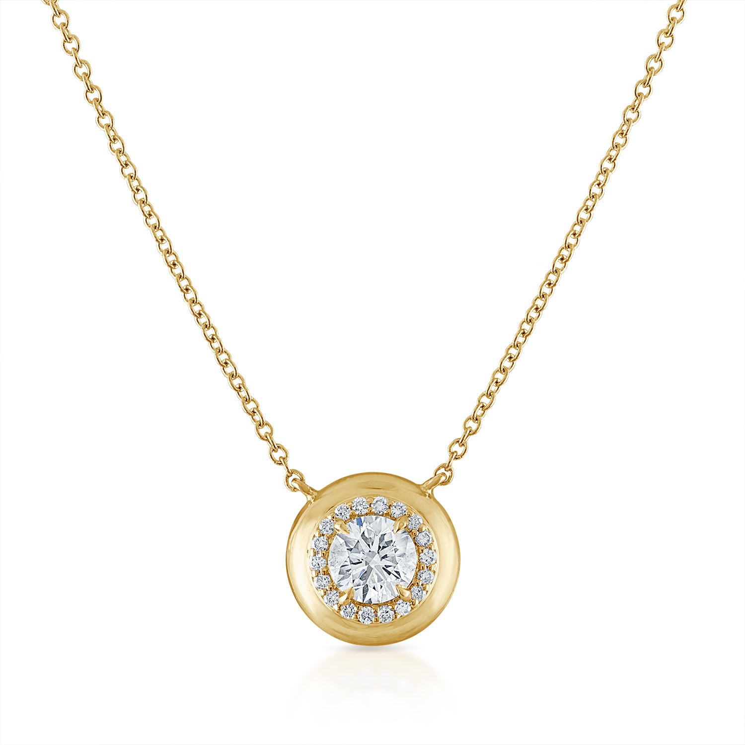 Petite Diamond Button Necklace